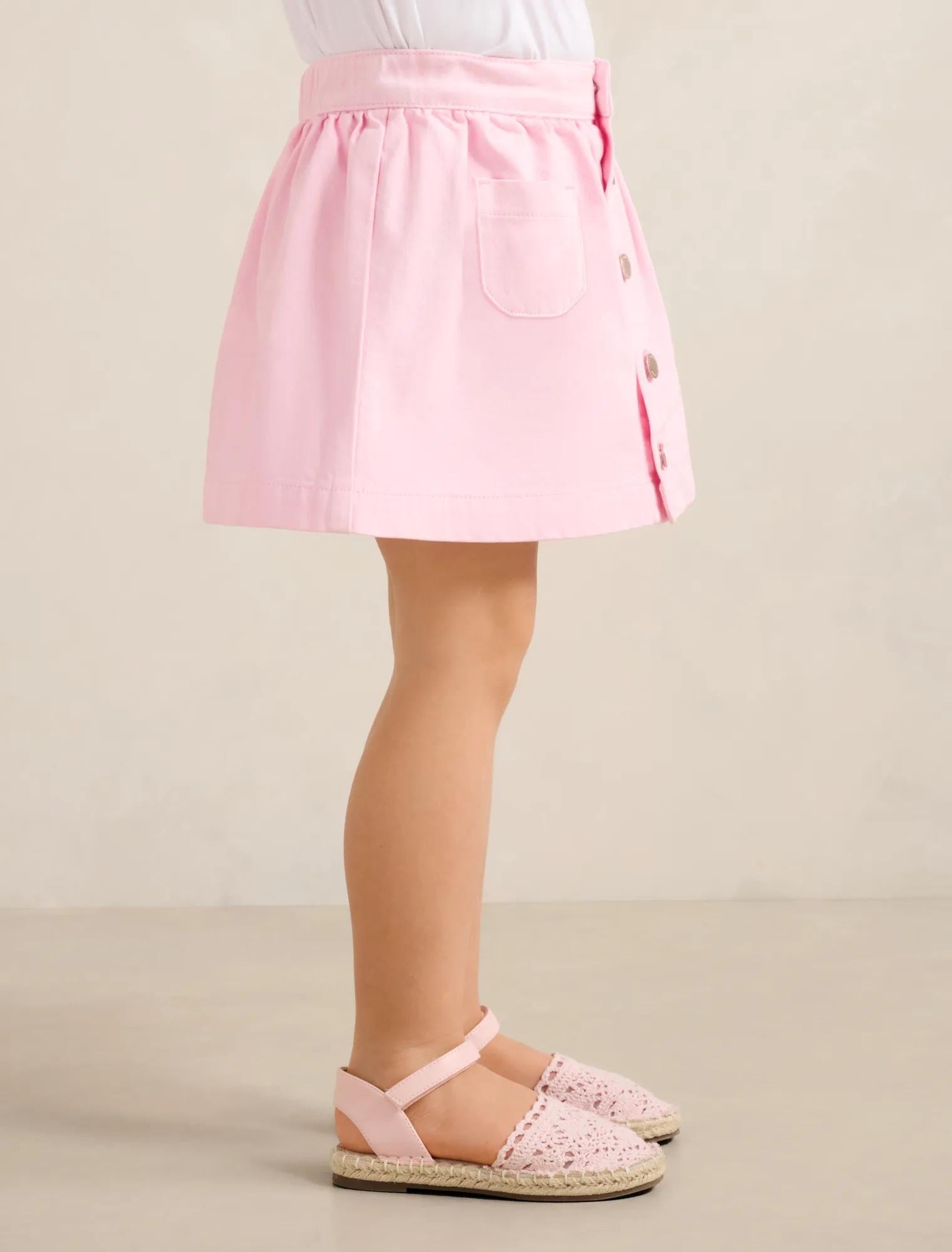 Darcie Girls Button-Down Skirt Coral Glow