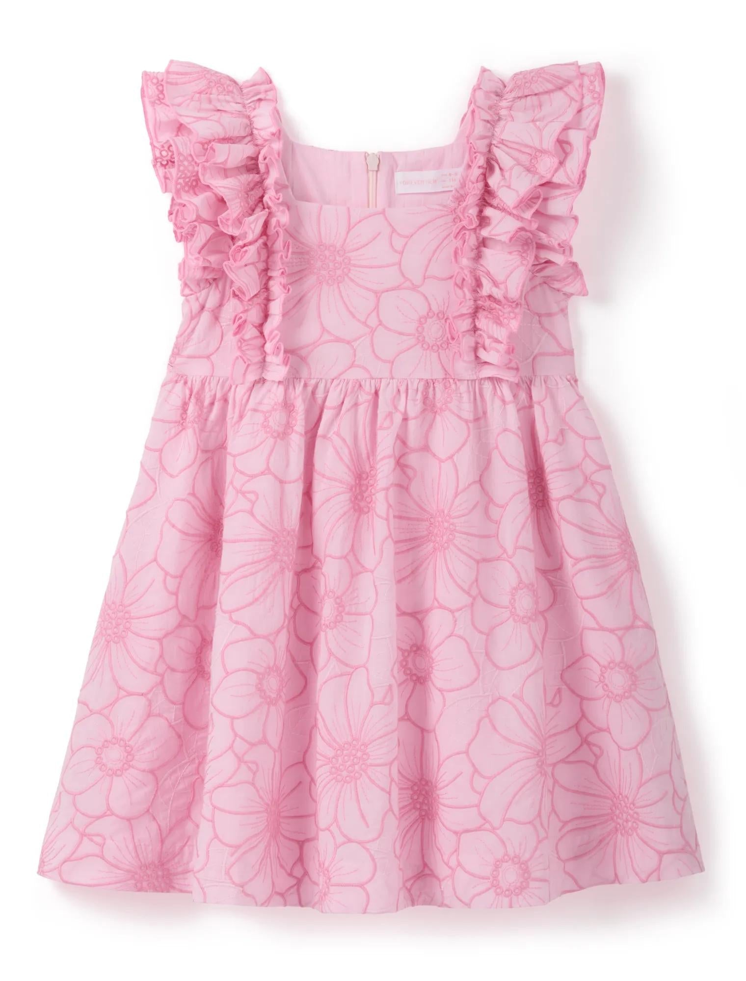 Selena Girls Babydoll Embroidered Dress Embroidered Floral
