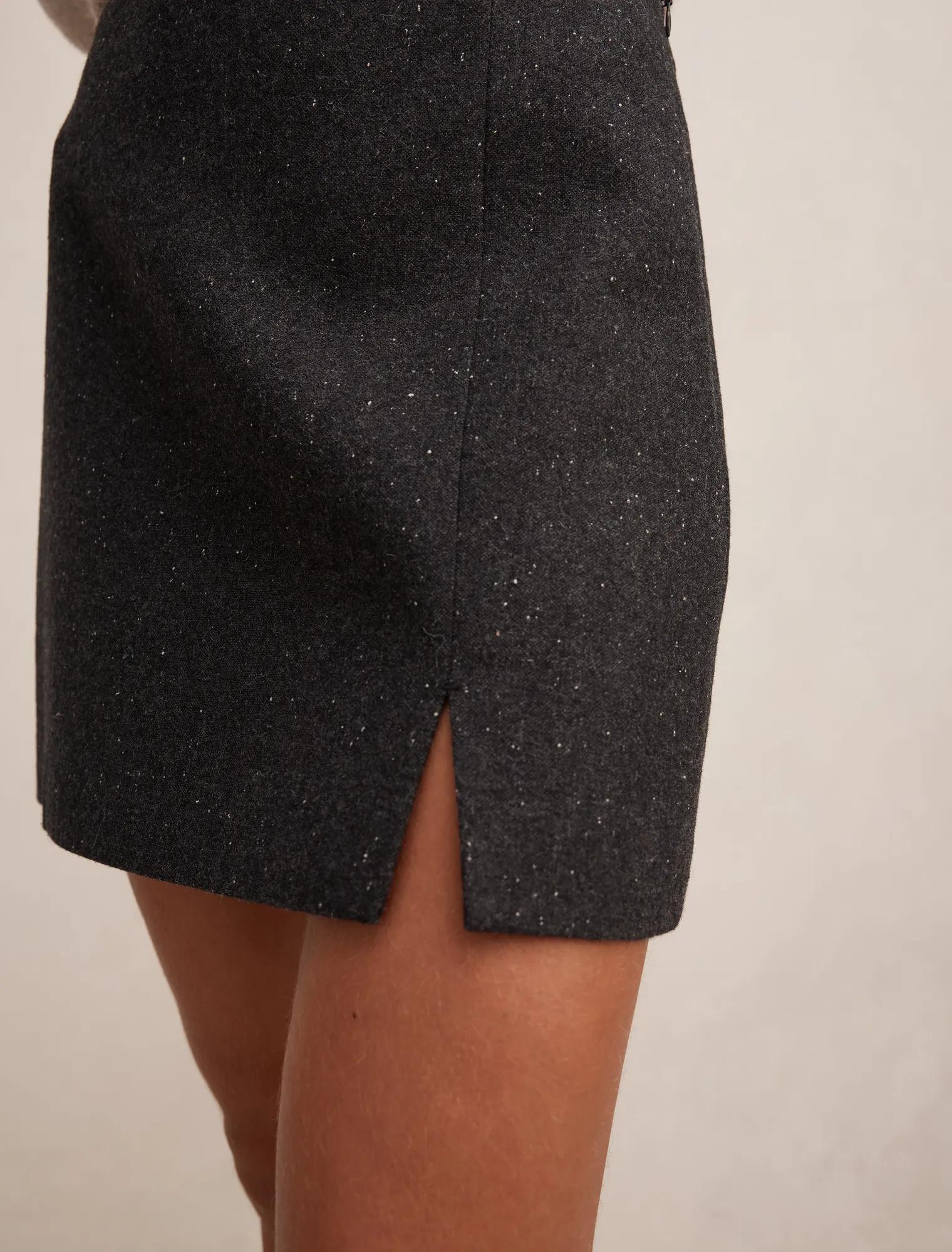 Thalia Mini Skirt Black Fleck Set