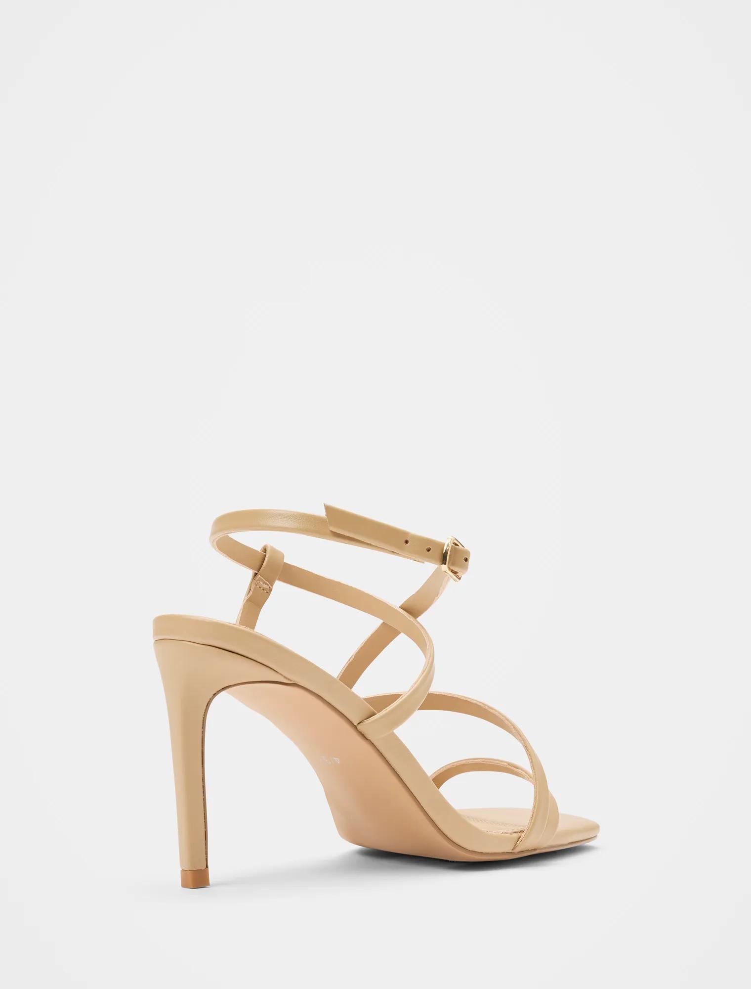 Alina Asymmetrical Strappy Heeled Sandals Light Tan_mannequin