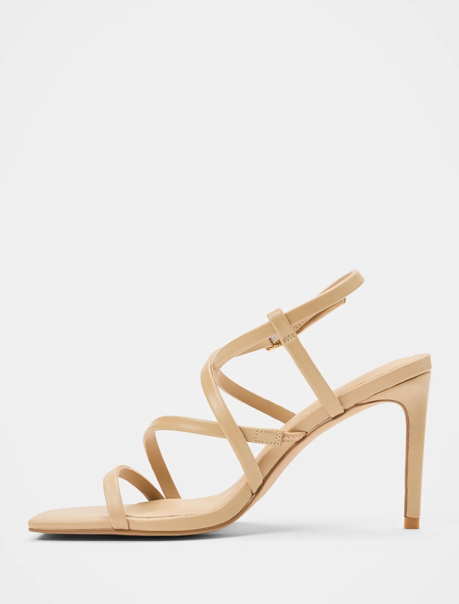 Alina Asymmetrical Strappy Heeled Sandals Light Tan_mannequin