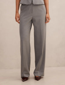 Kyla Belted Straight Leg Pants Grey