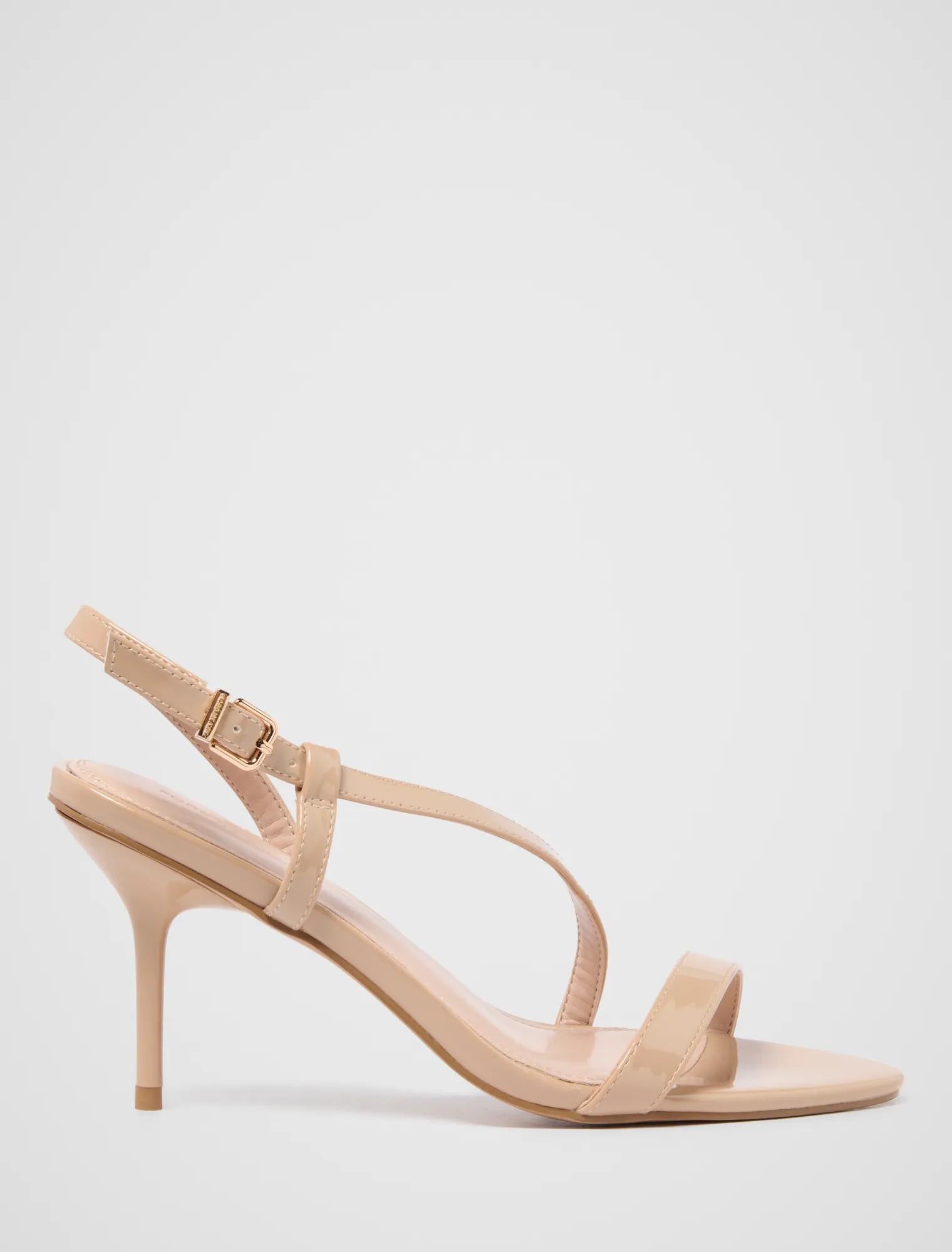 Abigail Asymmetrical Pointy Sandals Nude_mannequin