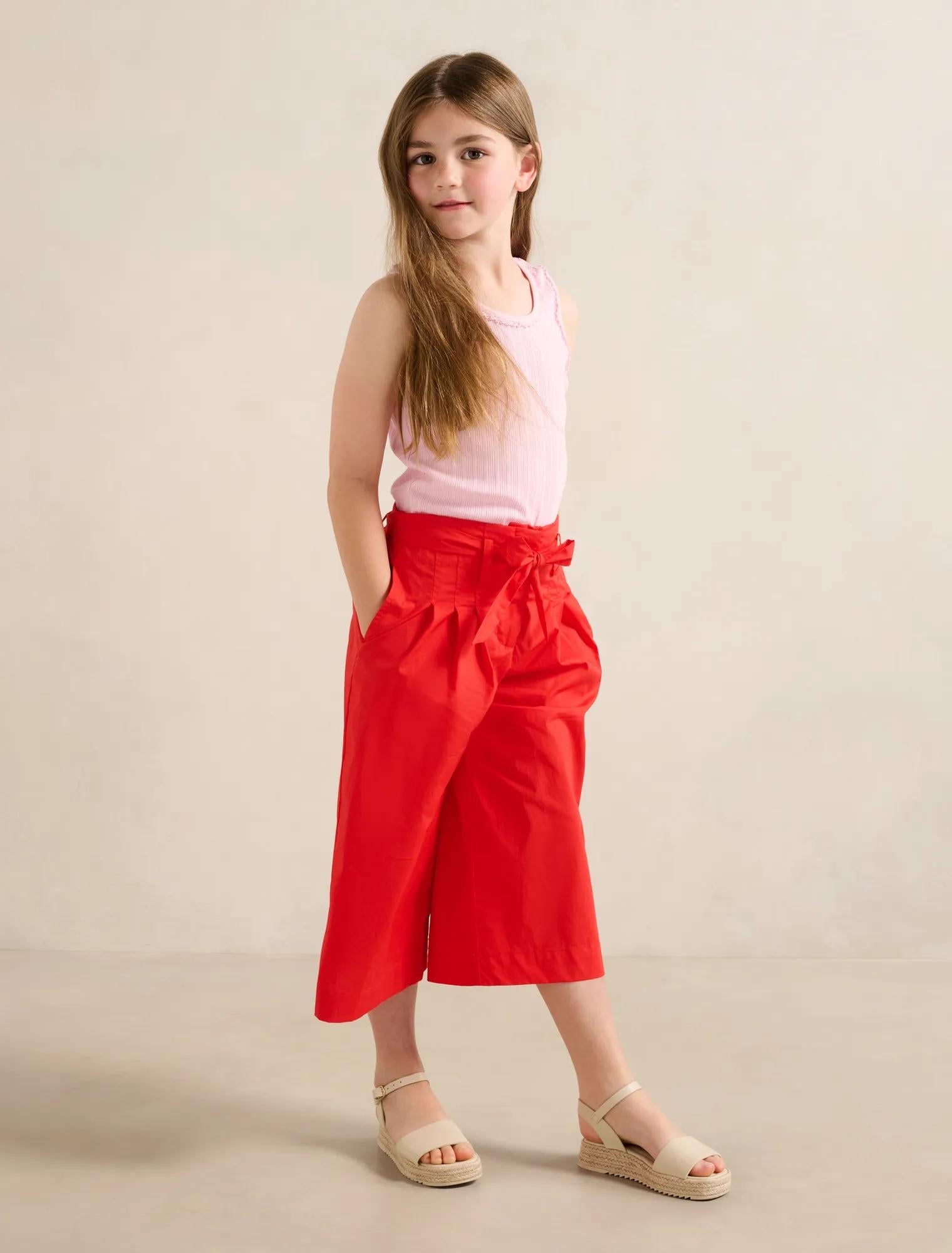 Carly Girls Cropped Pant Claire Red