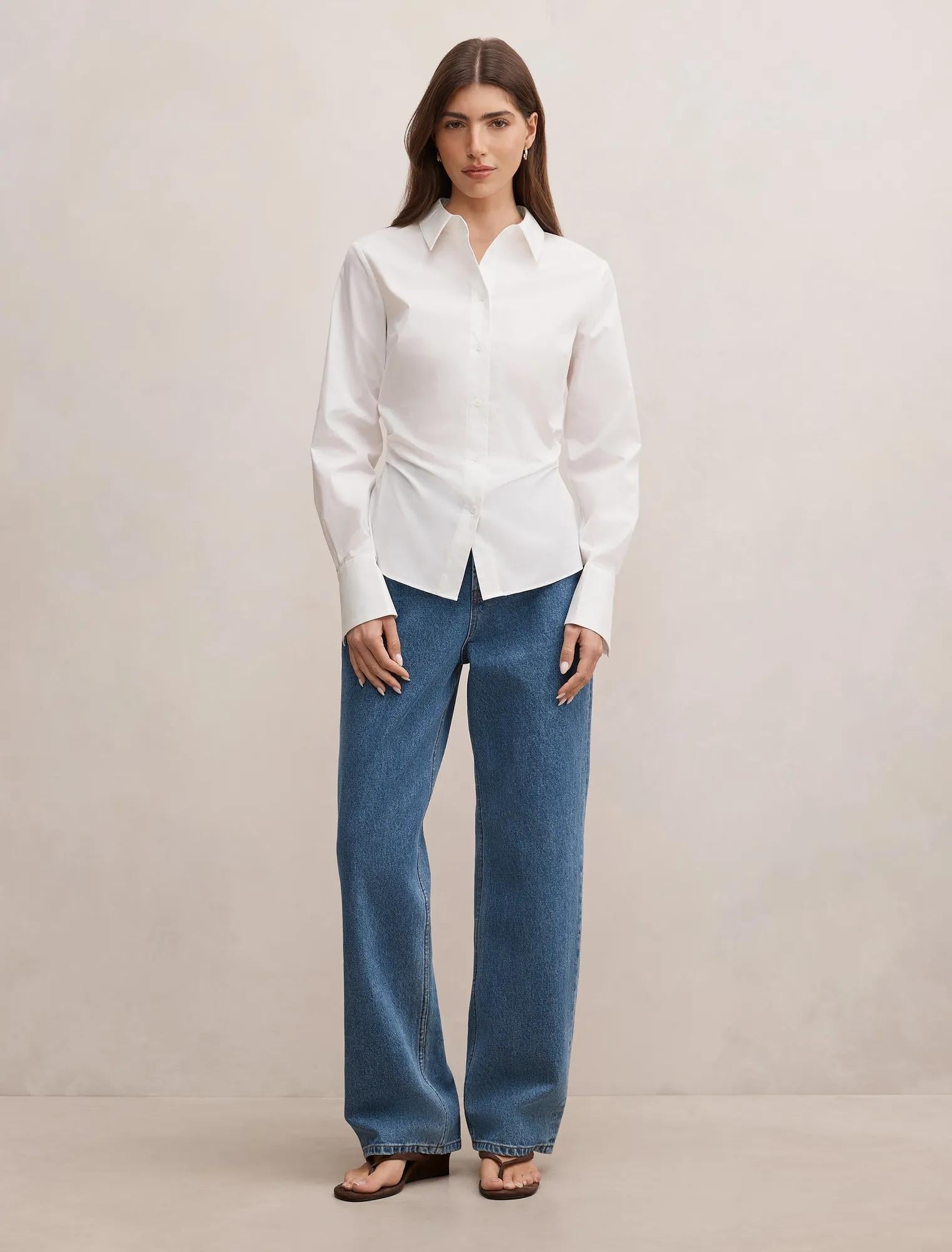 Ange Slim Fitted Shirt Porcelain
