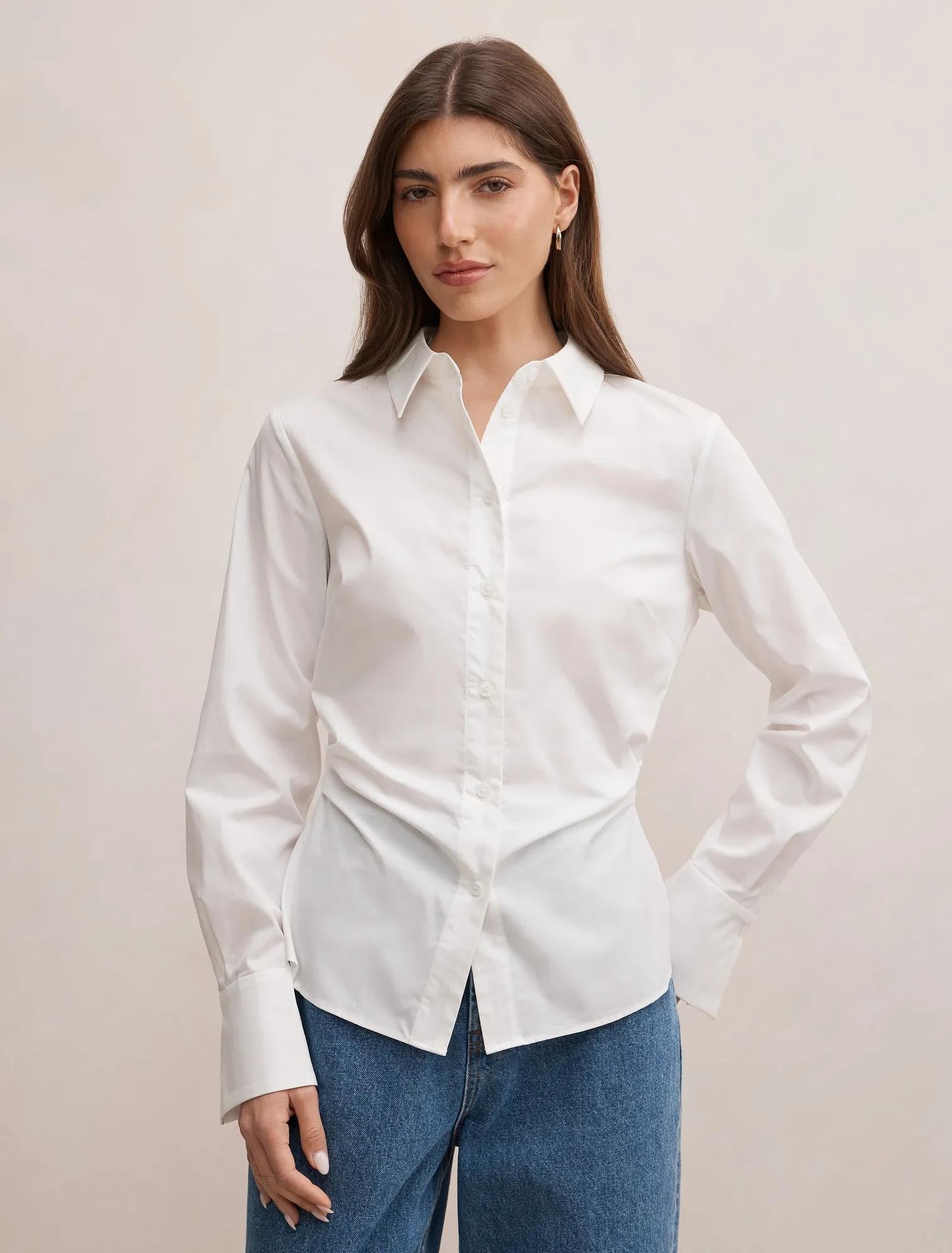 Ange Slim Fitted Shirt Porcelain