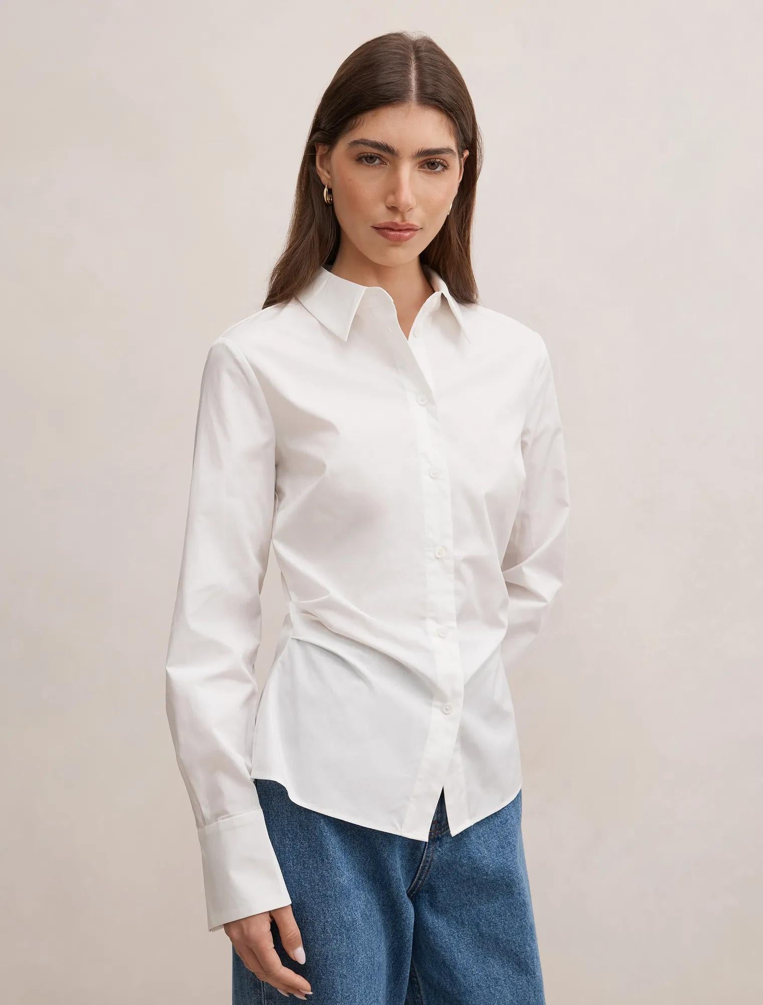 Ange Slim Fitted Shirt Porcelain