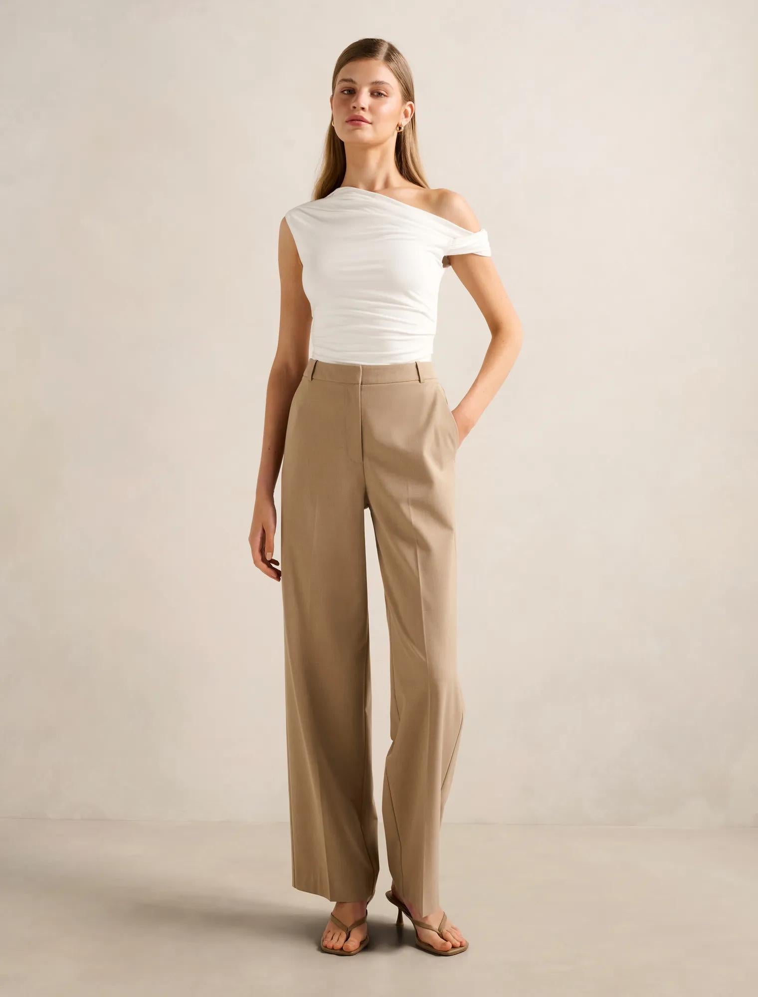 Sophia Wide Leg Pant Milk Coffee