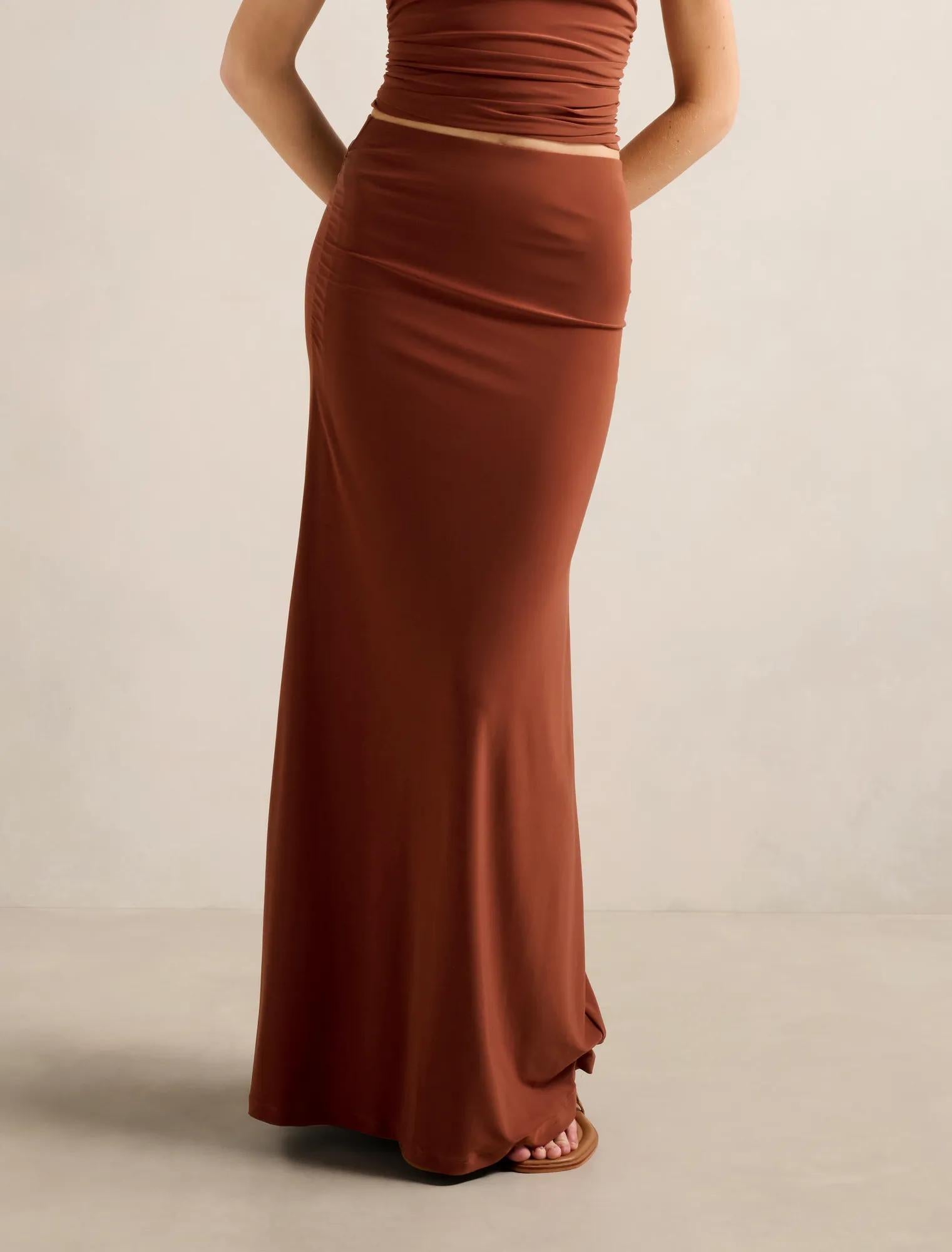 Mimi Flute Maxi Skirt Paprika co-ord