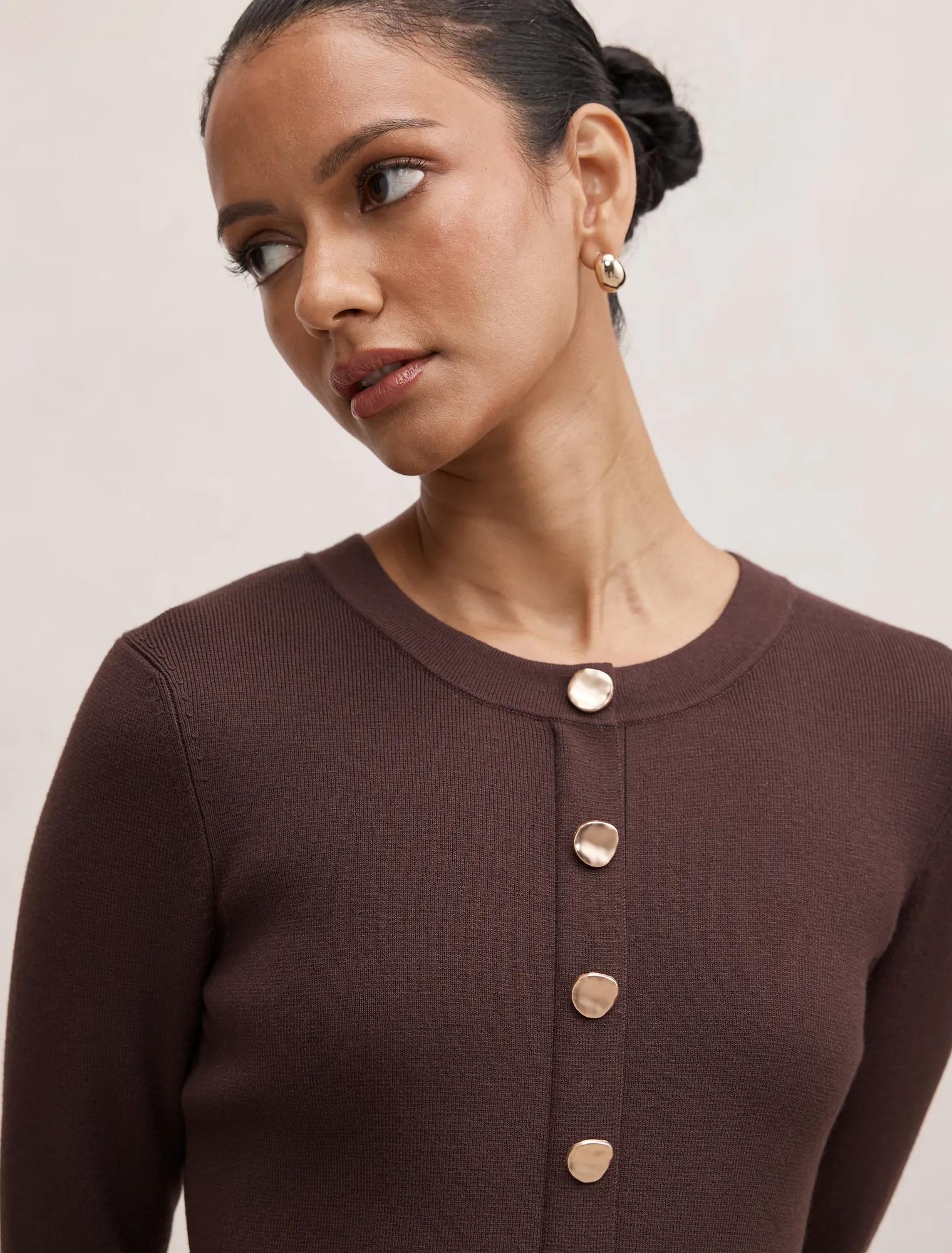 Daphne Petite Midi Dress Chocolate