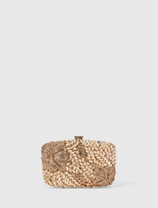 Everly Orchid Flower Clasp Hardcase Clutch Gold_mannequin