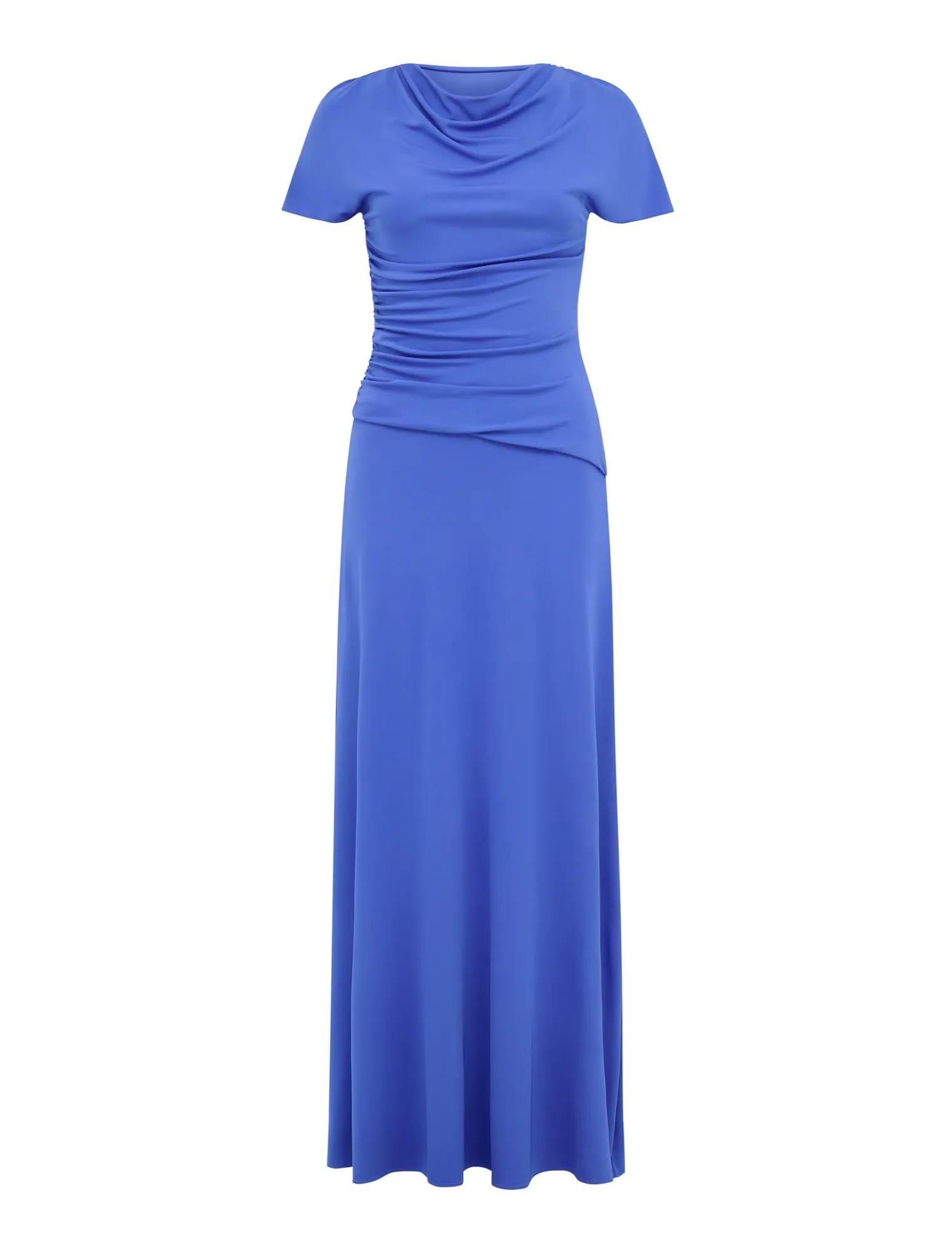 Gemini High Neck Jersey Maxi Dress Cornflower Breeze_mannequin