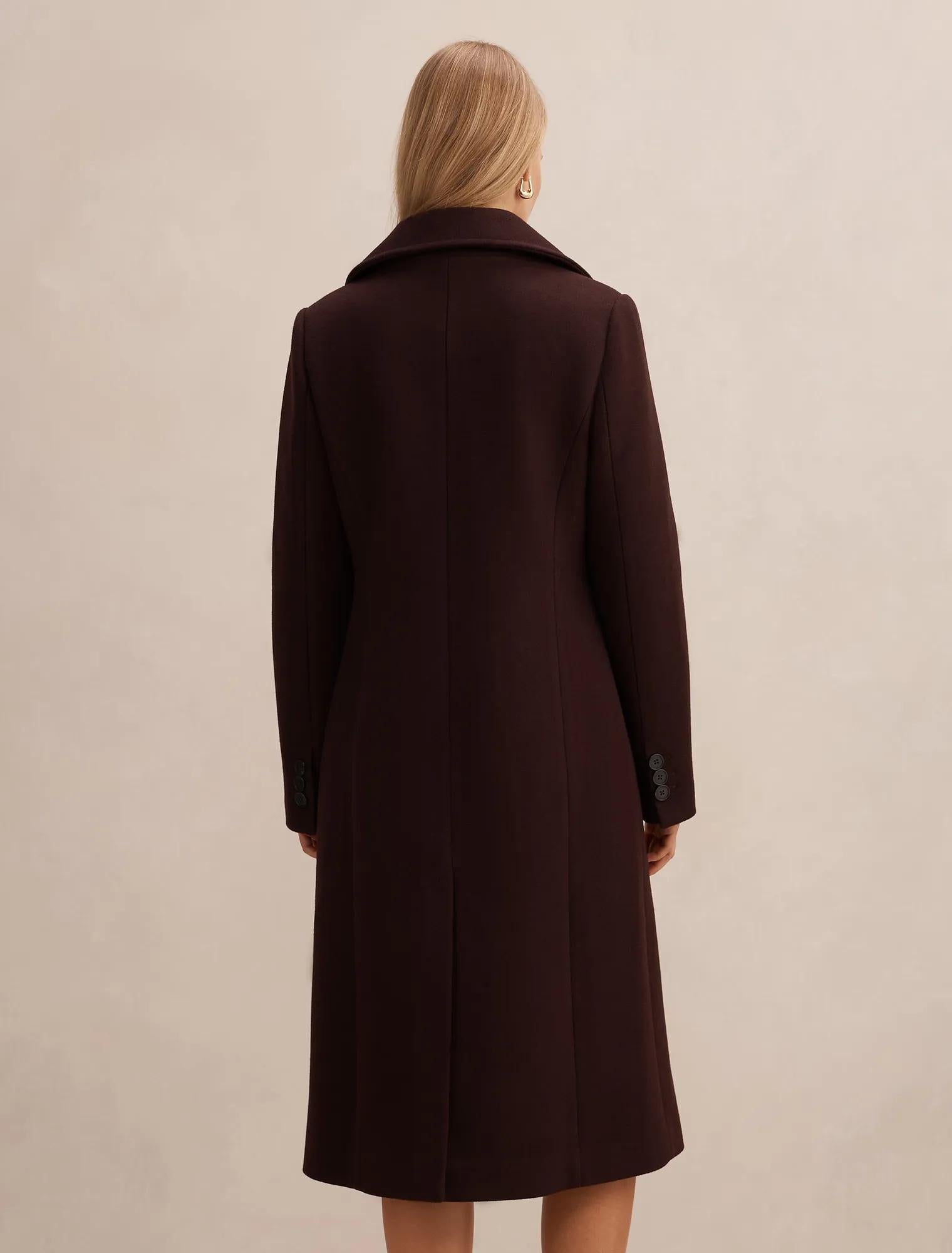 Danielle Single Breasted Coat Berry