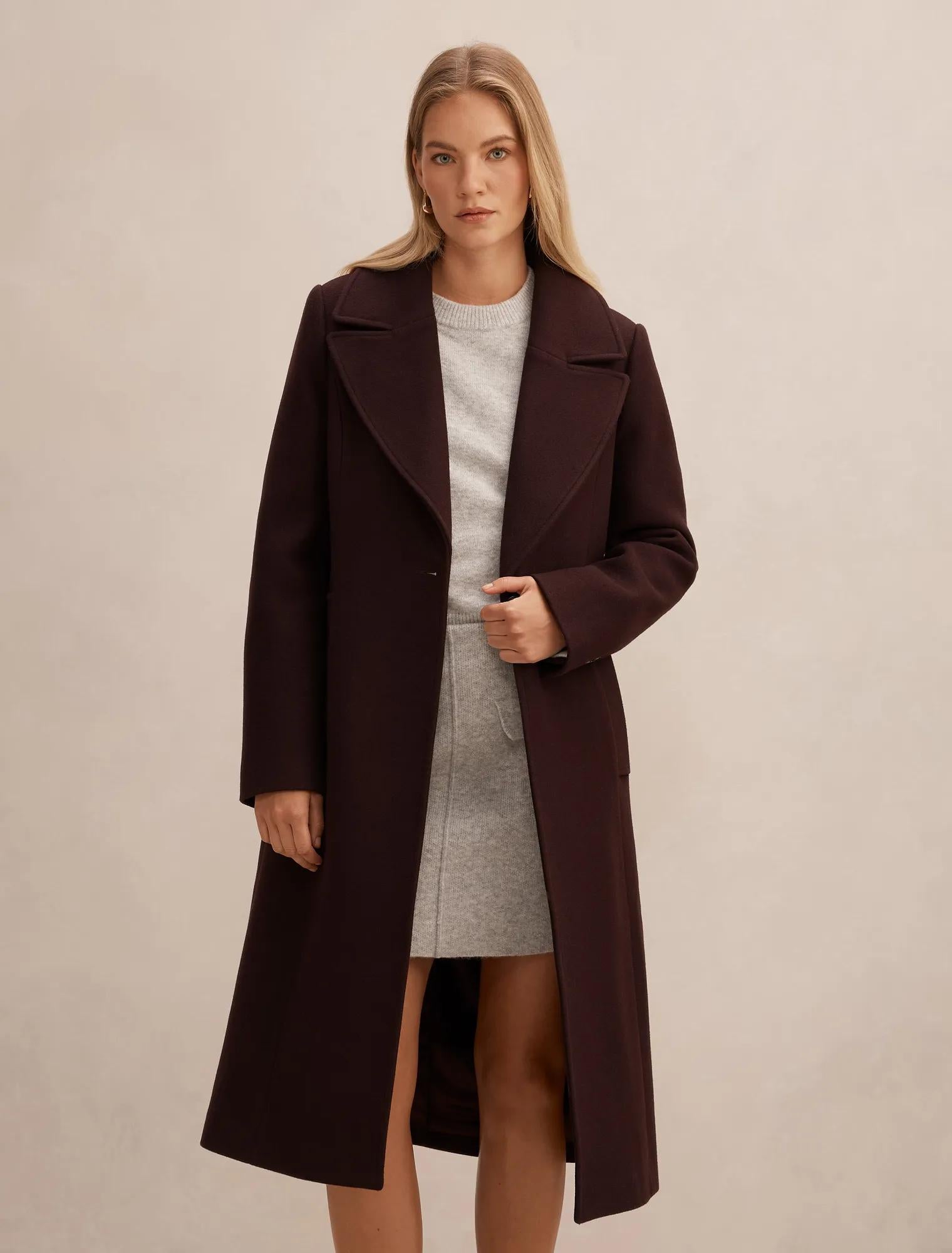 Danielle Single Breasted Coat Berry
