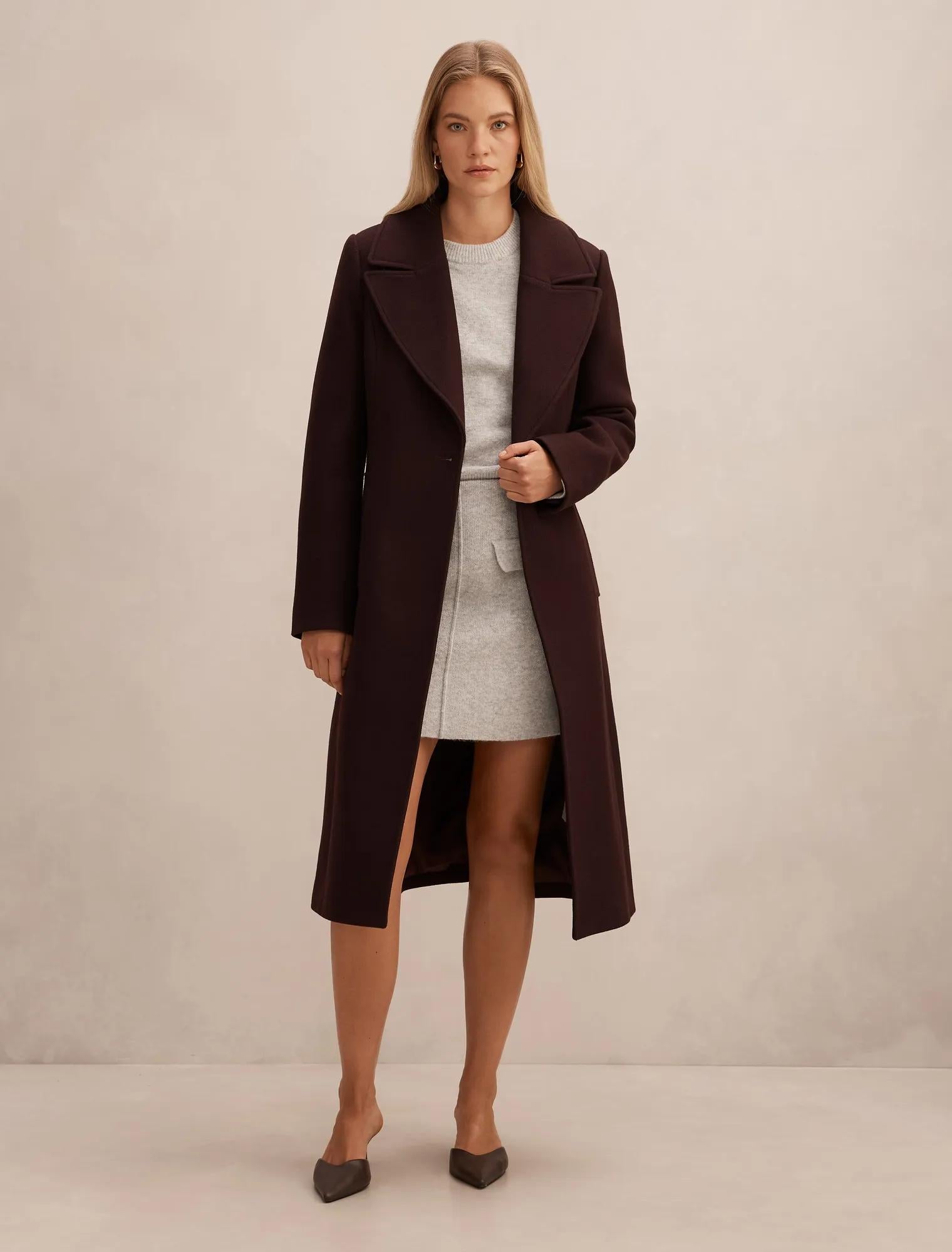 Danielle Single Breasted Coat Berry