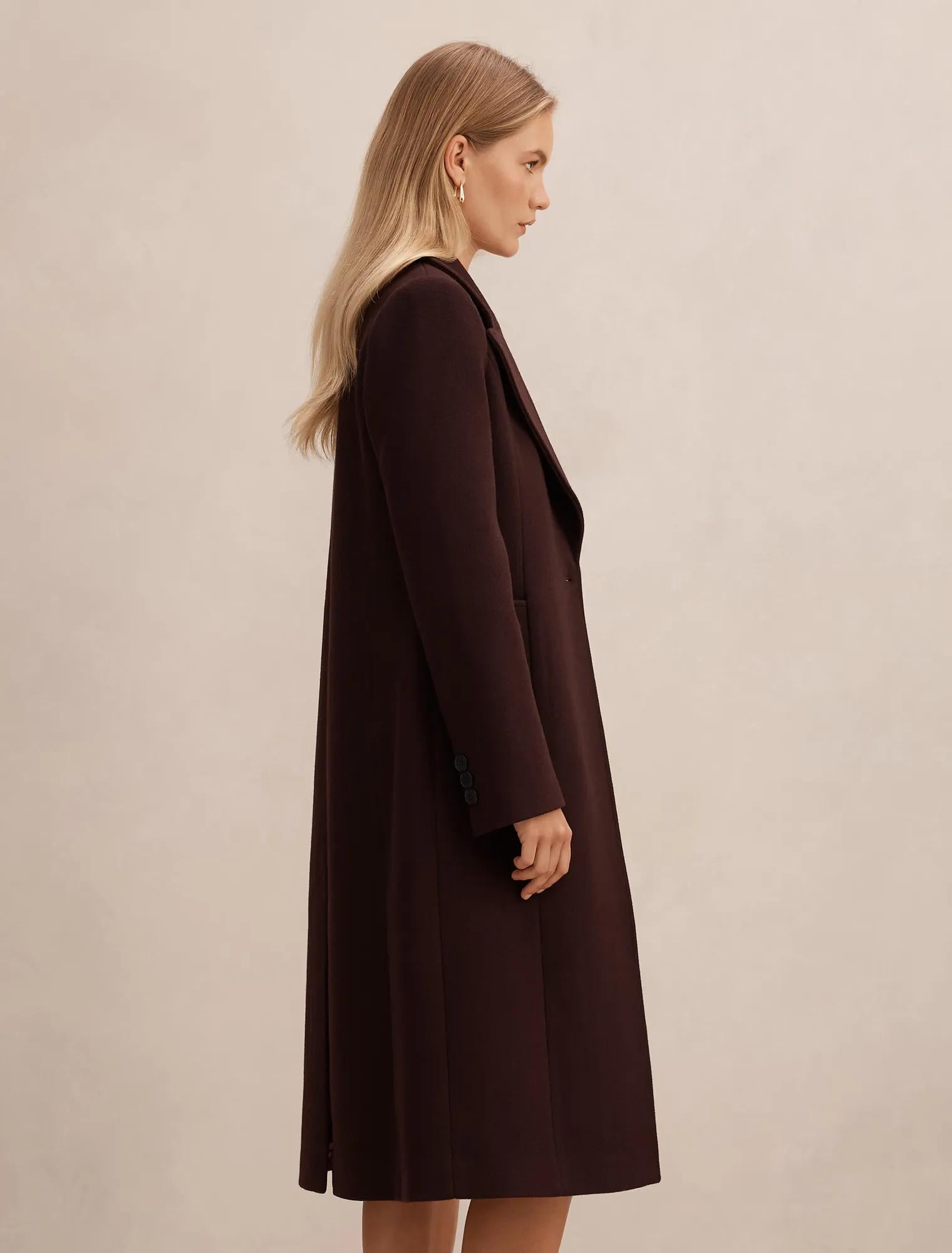 Danielle Single Breasted Coat Berry