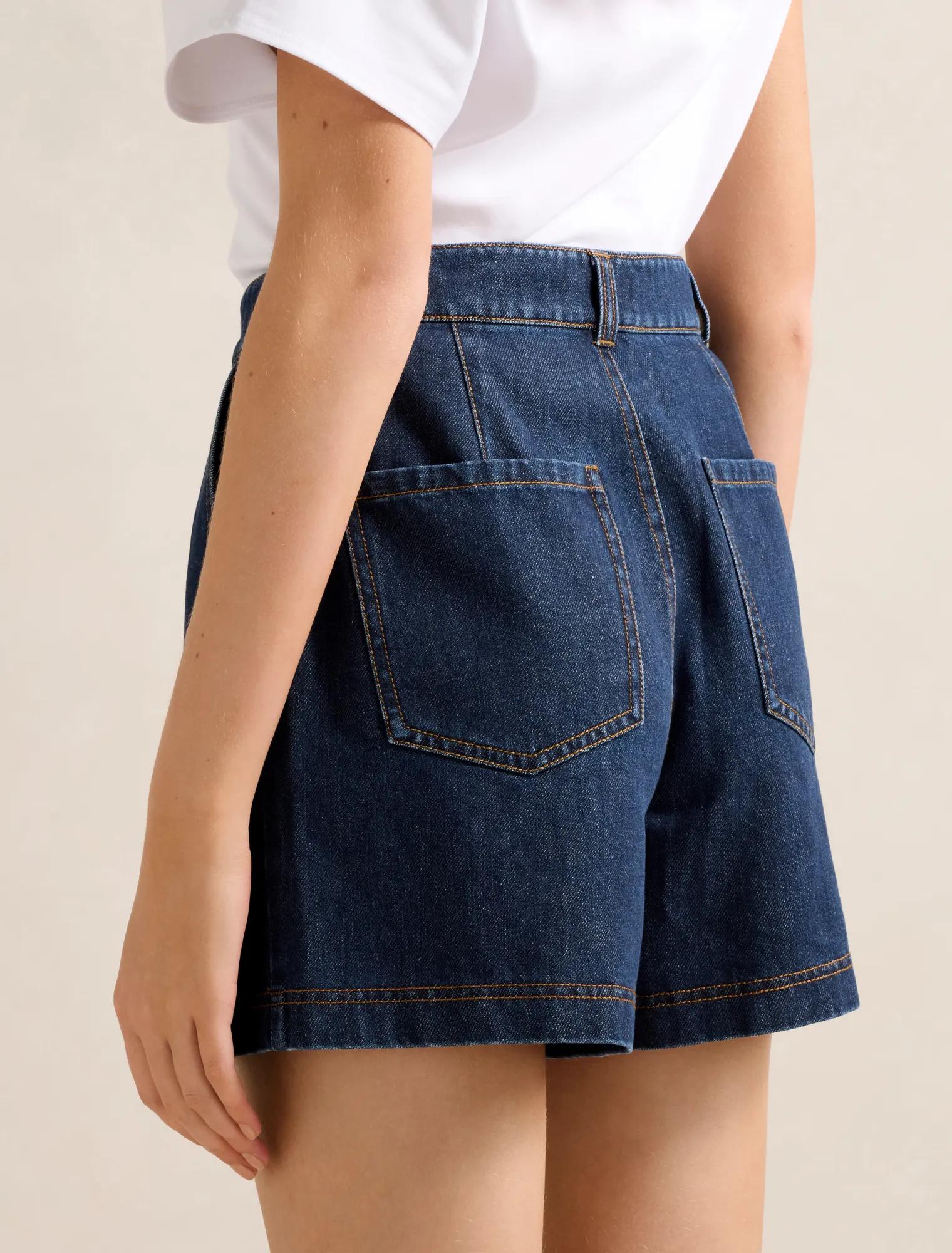Kristen Panel Detail Shorts Dark Wash