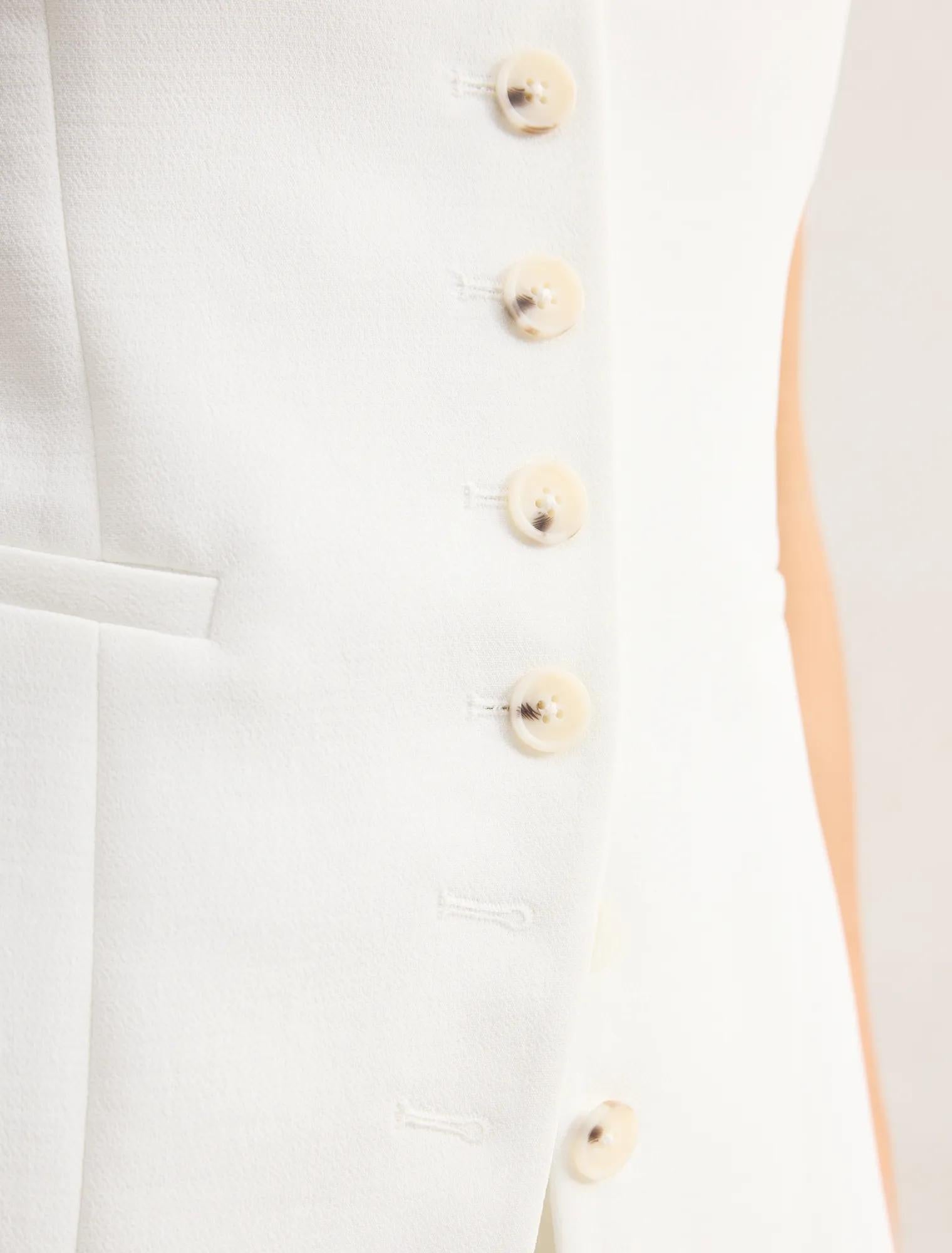 Ayla Contrast Waistcoat Porcelain