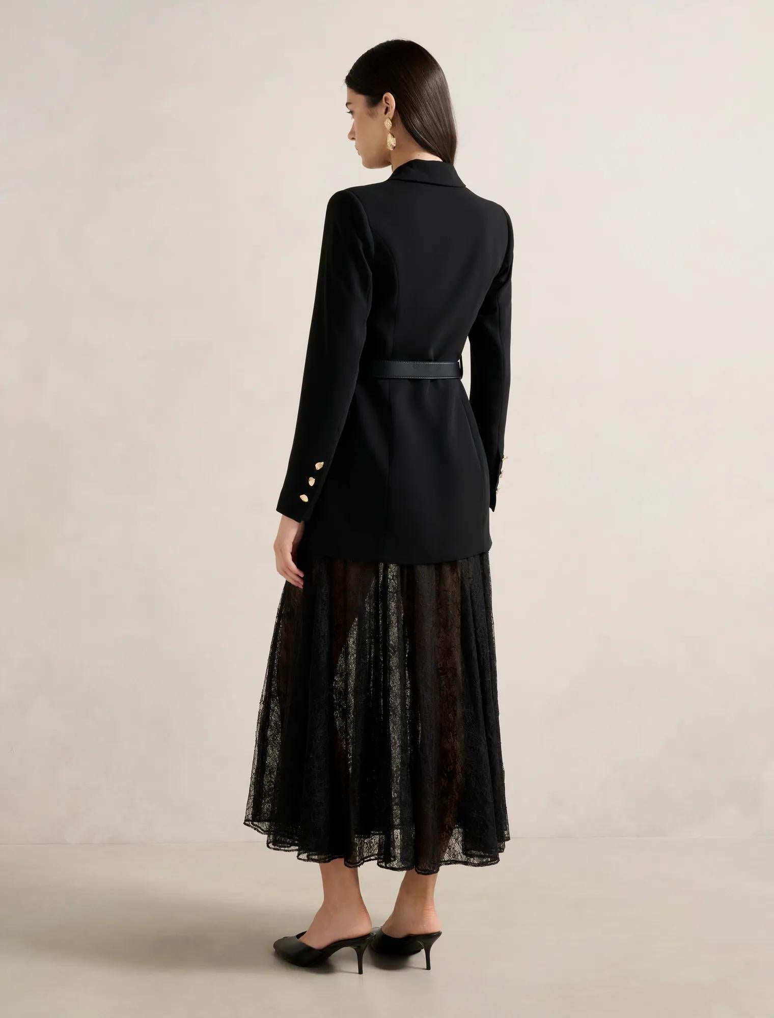Fallon Blazer 2-in-1 Lace Dress Black