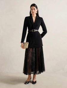 Fallon Blazer 2-in-1 Lace Dress Black