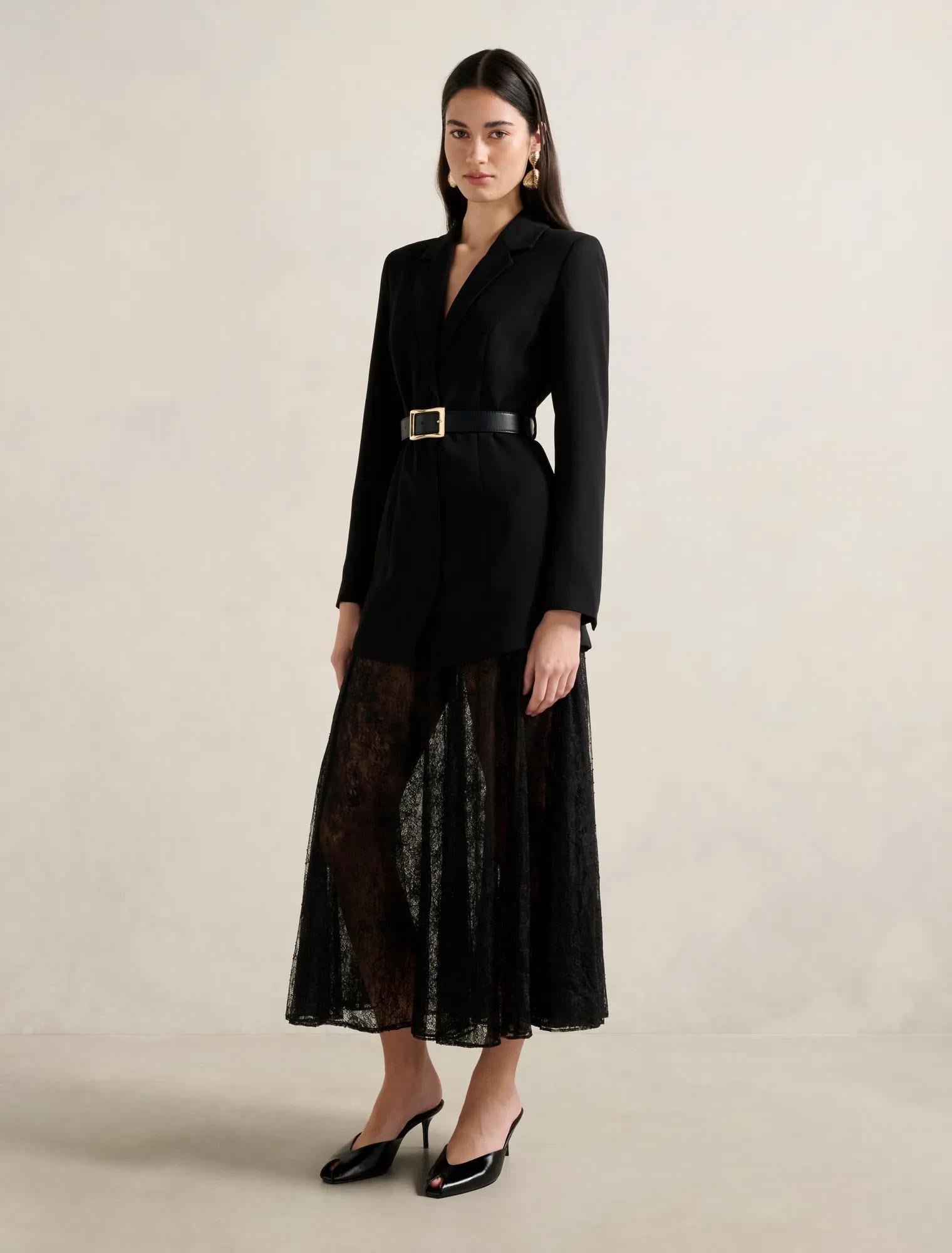 Fallon Blazer 2-in-1 Lace Dress Black