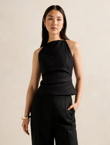 Nellie Open Back Top Black
