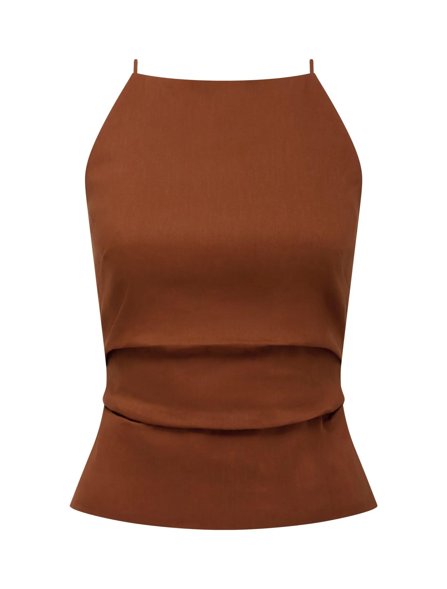 Nellie Open Back Top Smoked Paprika_mannequin