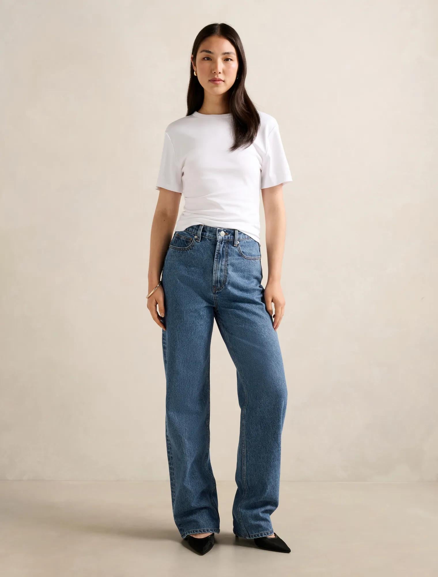 Cloe Straight Leg Jeans Mid Wash