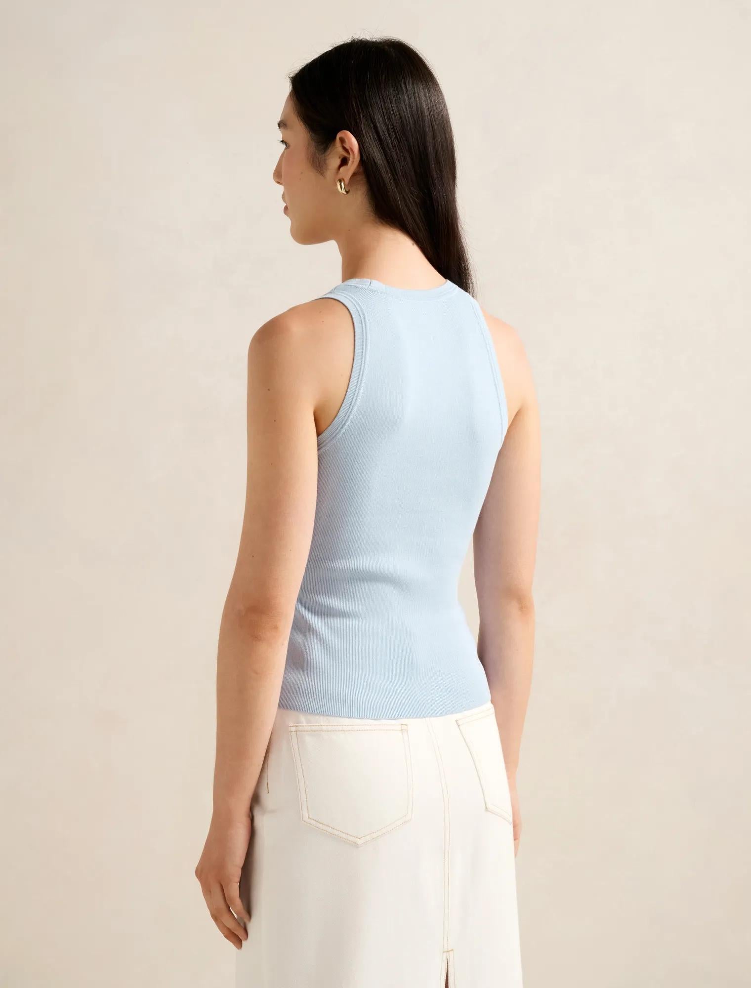 Harley Scoop Neck Tank Soft Blue