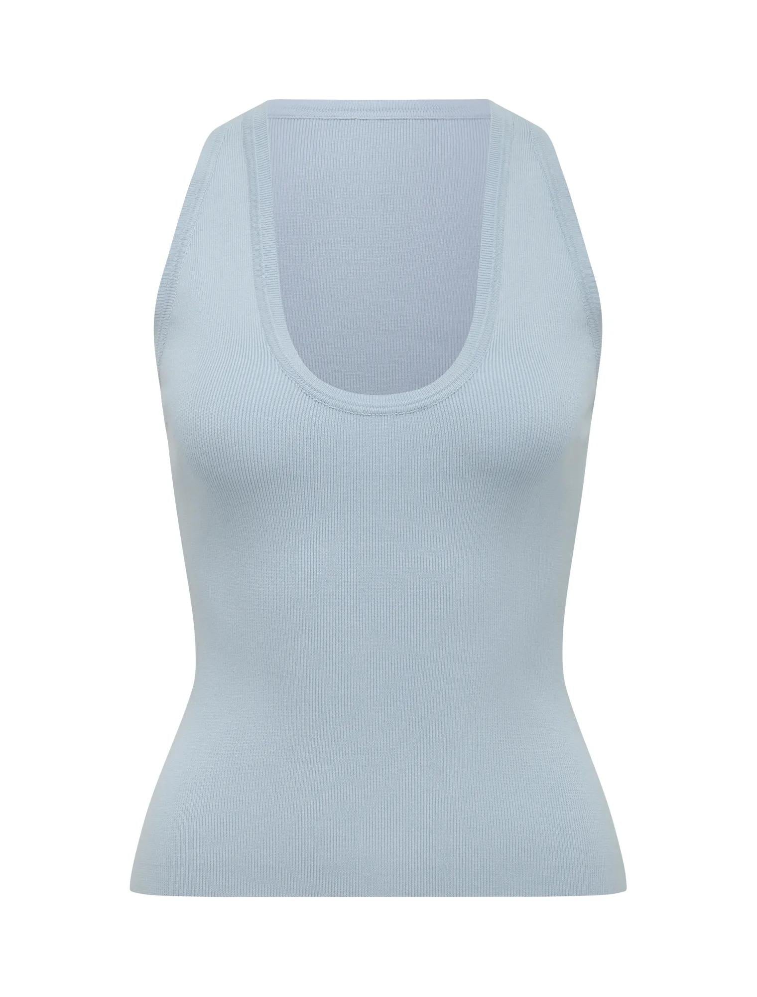 Harley Scoop Neck Tank Soft Blue_mannequin