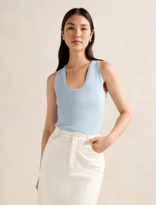 Harley Scoop Neck Tank Soft Blue