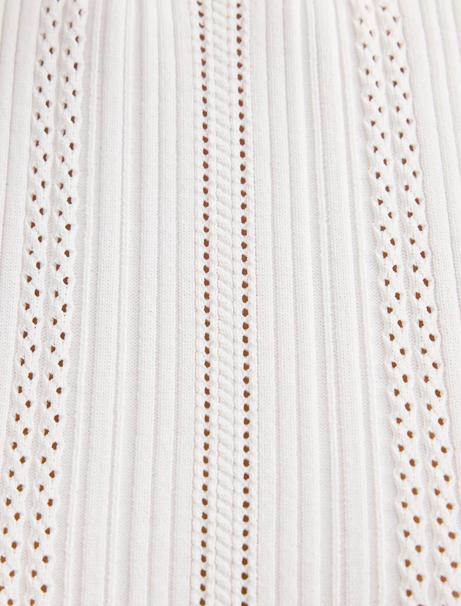 Danielle Flutter Sleeve Knit Top Cream