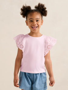Aurora Girls Flutter Sleeve Tee Candy Hearts