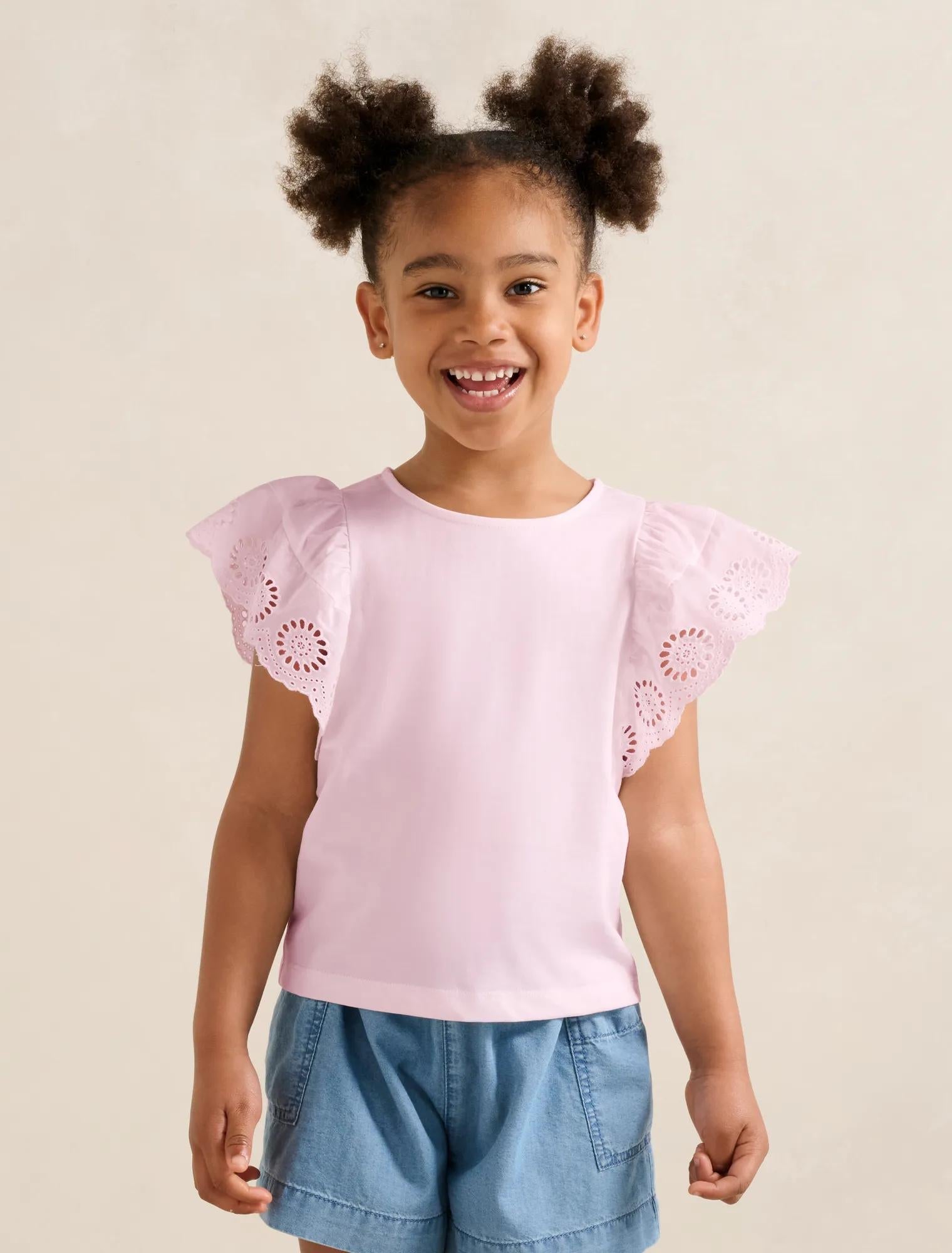 Aurora Girls Flutter Sleeve Tee Candy Hearts