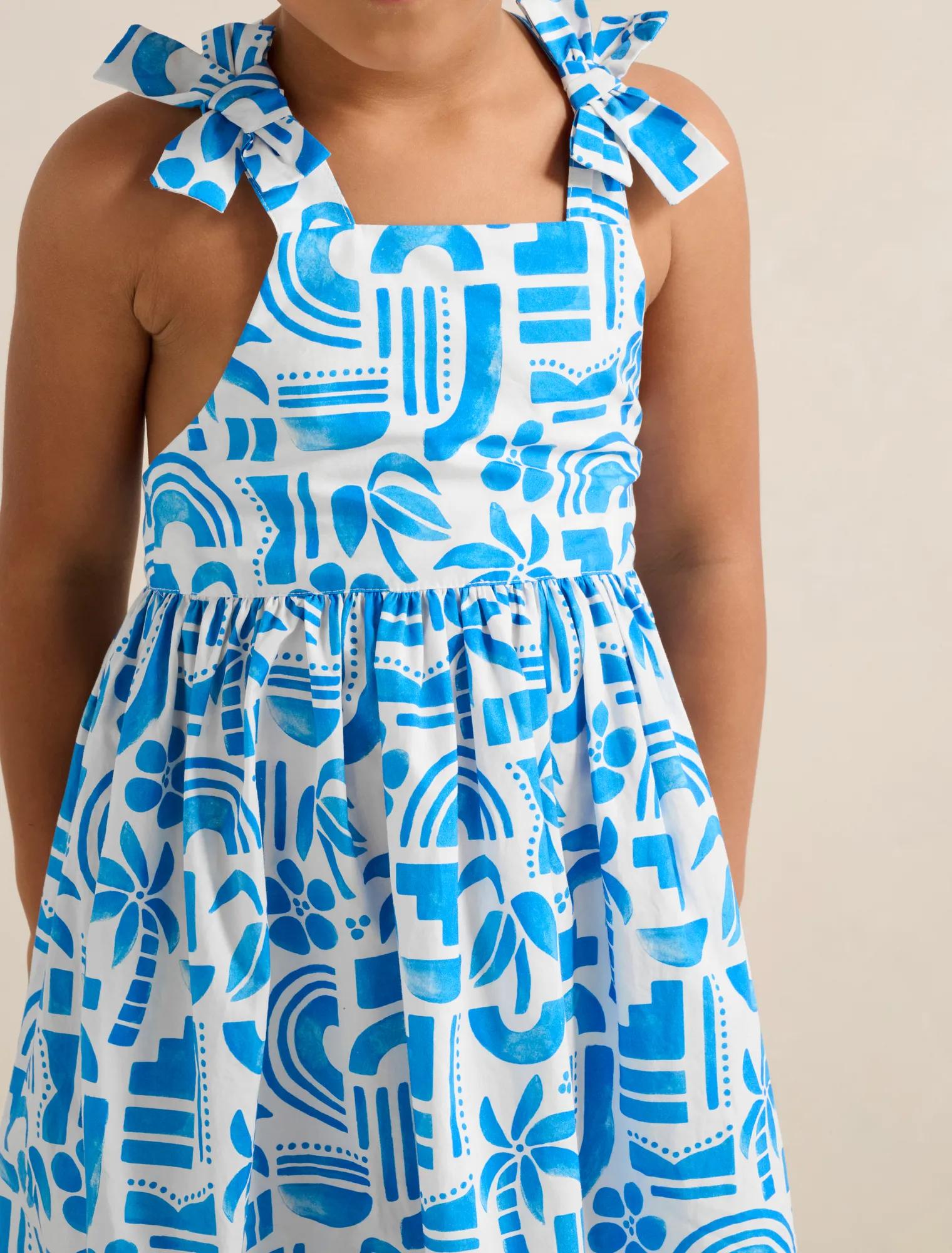 Lila Girls Criss-Cross Pinafore Dress Lila Geo