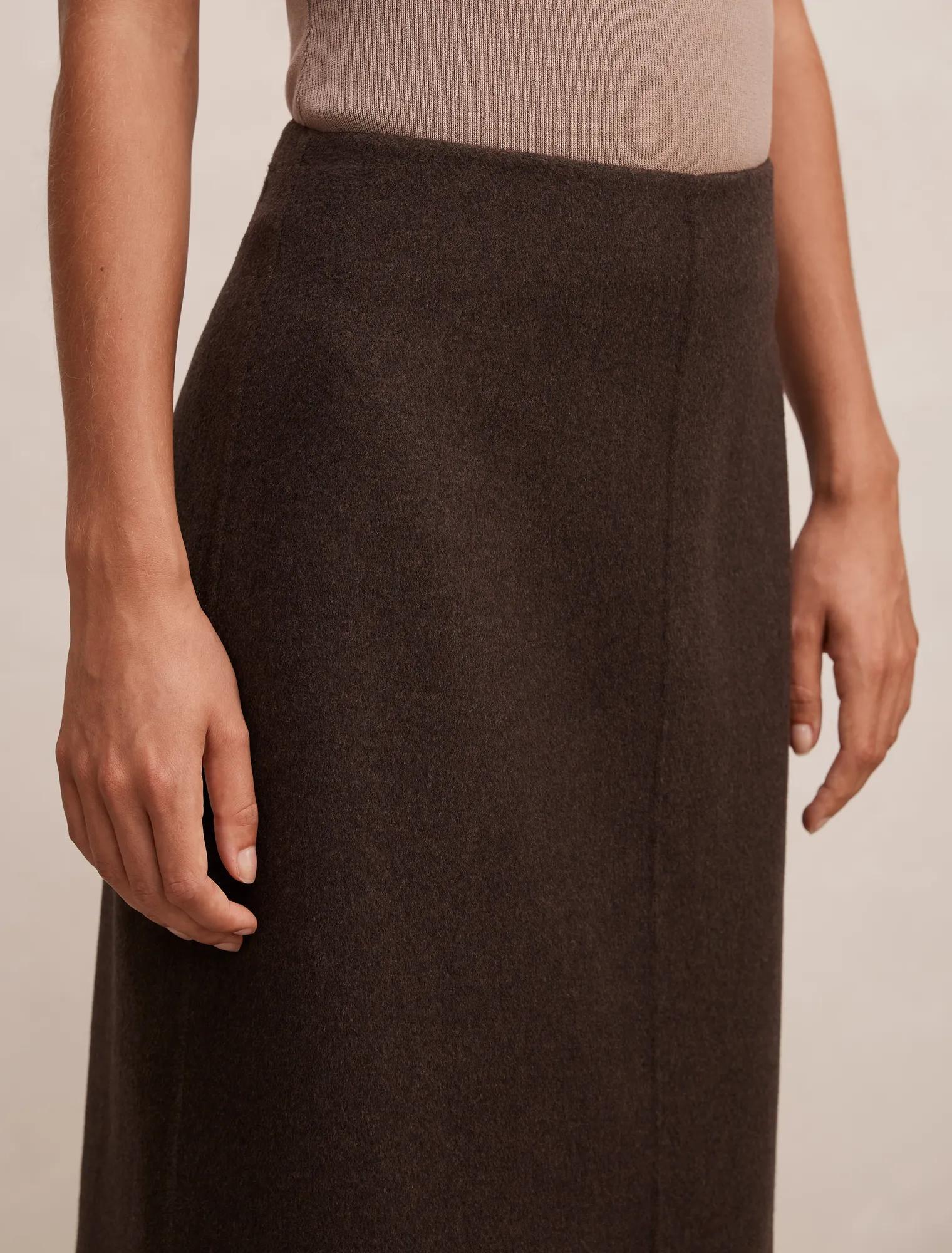 Amara Felled Midi Skirt Chocolate Set
