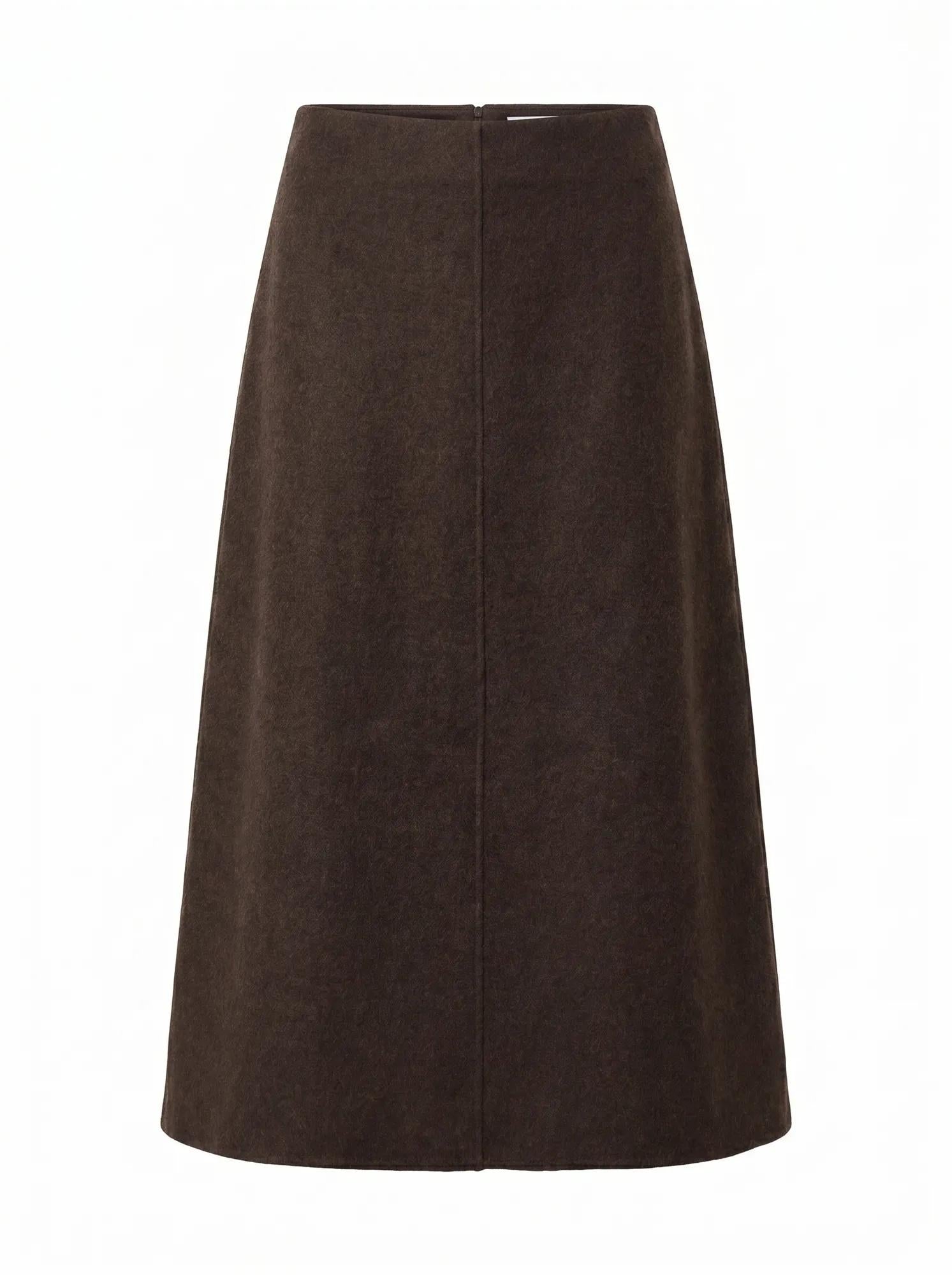 Amara Felled Midi Skirt Chocolate Set_mannequin