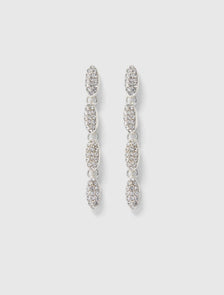 Polly Pave Drop Earring Silver/ Crystal_mannequin