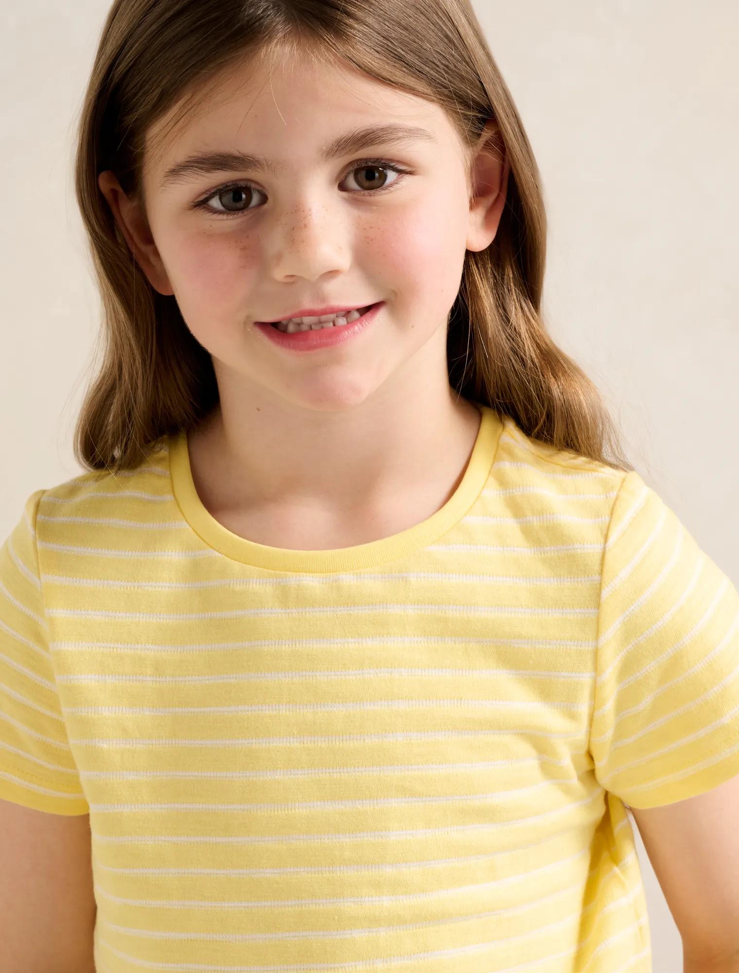 Emilia Girls Stripe Flutter T-Shirt Pineapple Stripe