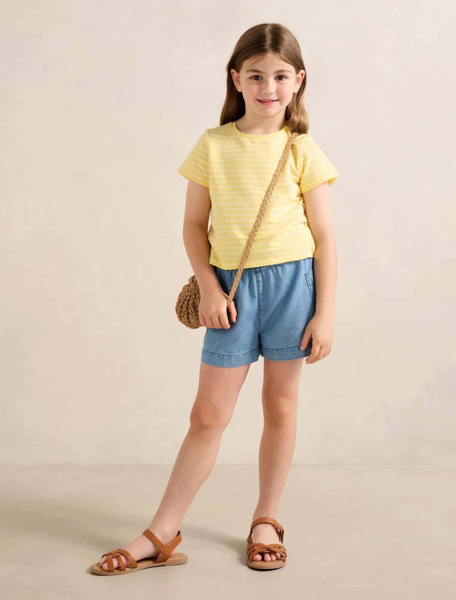 Emilia Girls Stripe Flutter T-Shirt Pineapple Stripe