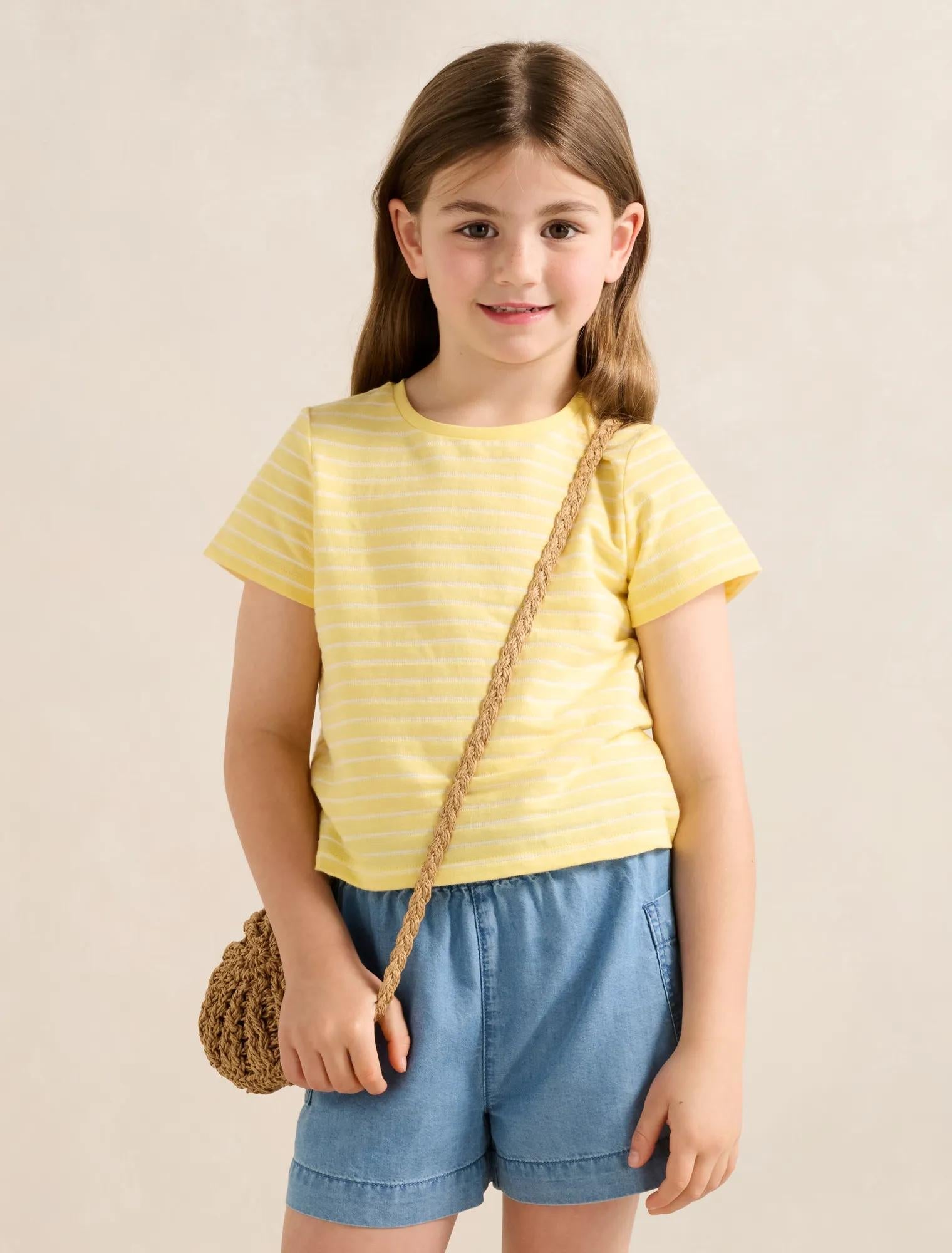 Emilia Girls Stripe Flutter T-Shirt Pineapple Stripe