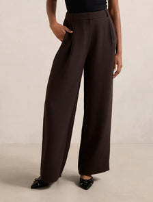 Margot Petite Wide Leg Pants Chocolate