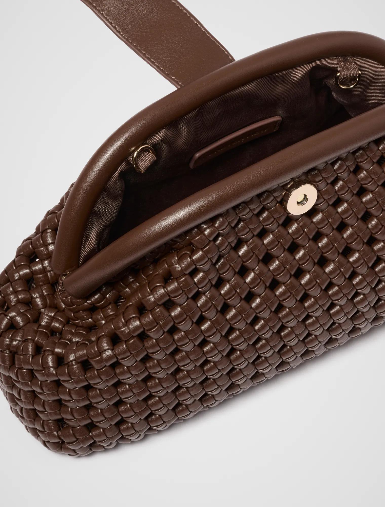 Aspen Open Weave Soft Clutch Chocolate_mannequin