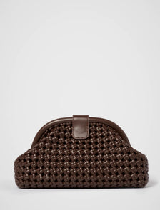 Aspen Open Weave Soft Clutch Chocolate_mannequin