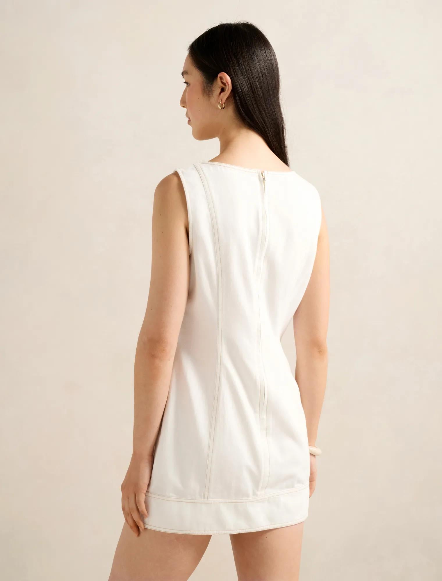 Spencer Denim Mini Dress Porcelain