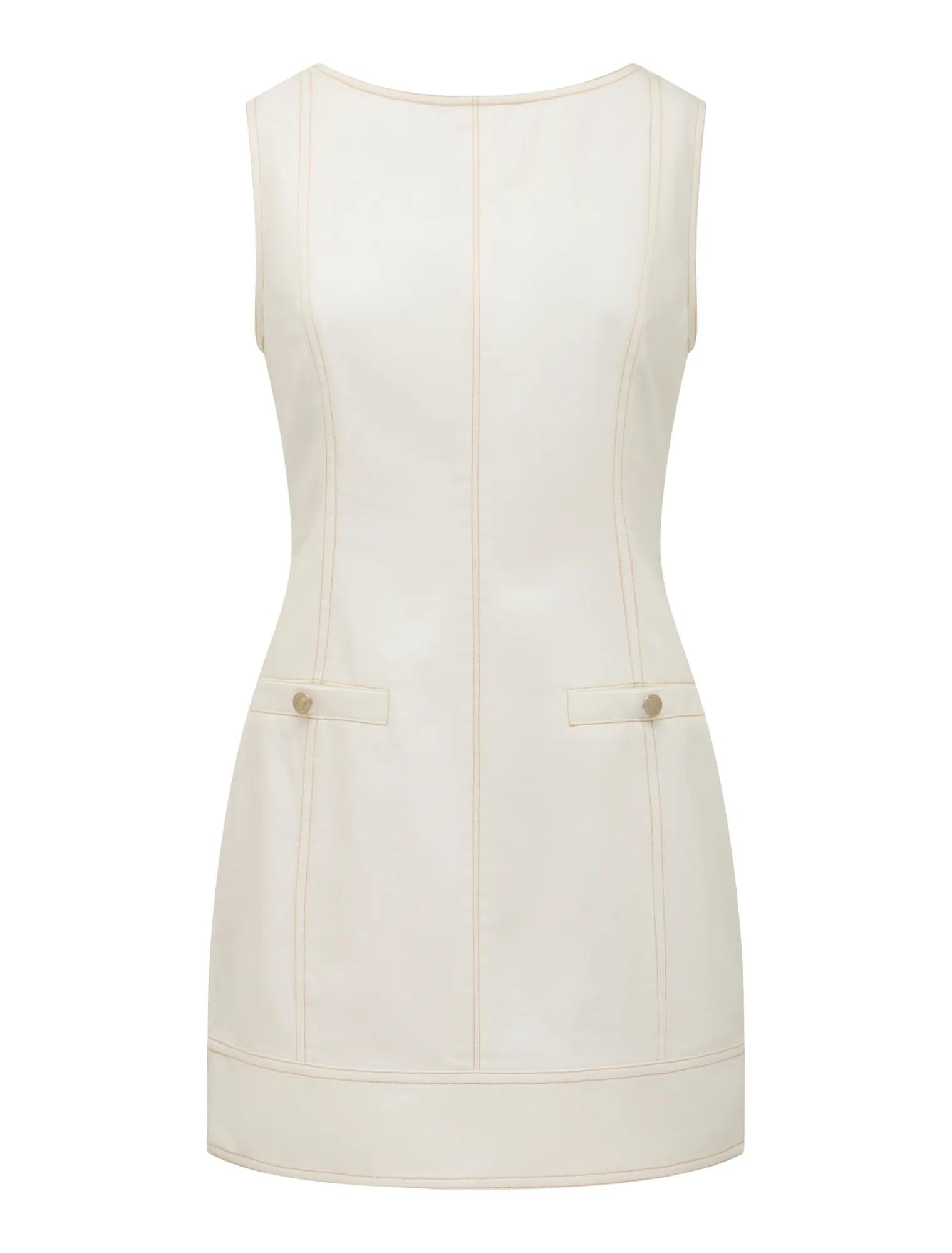 Spencer Denim Mini Dress Porcelain_mannequin