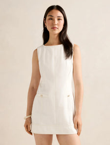 Spencer Denim Mini Dress Porcelain