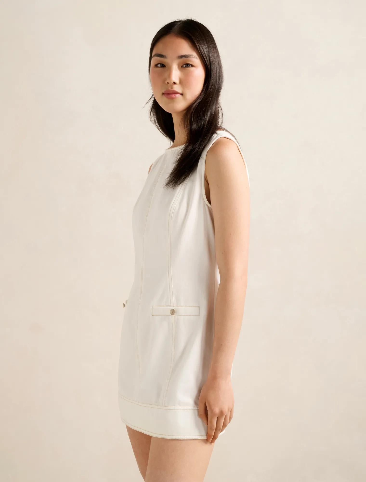Spencer Denim Mini Dress Porcelain