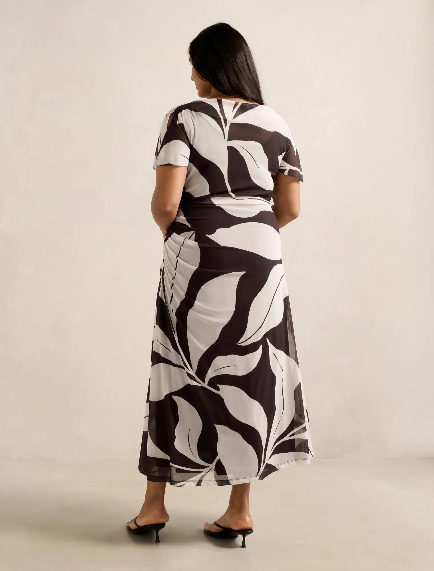 Trish Curve High Neck Jersey Dress Dark Liston