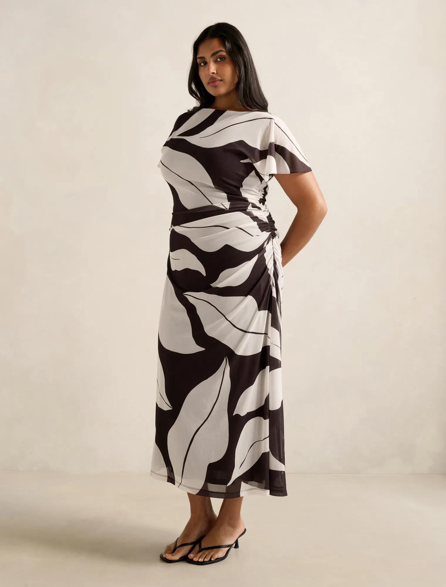 Trish Curve High Neck Jersey Dress Dark Liston